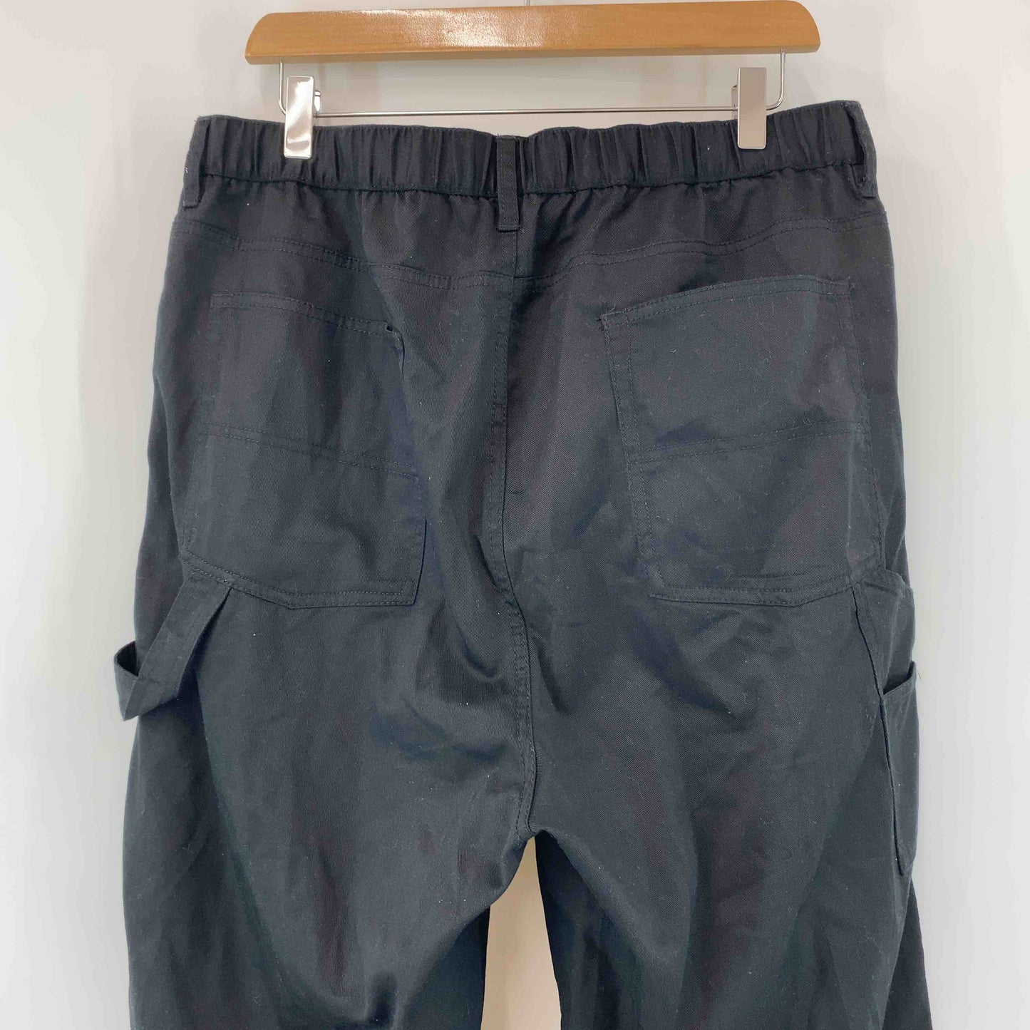 メンズ カーゴパンツ 黒 綿 ポリエステル混