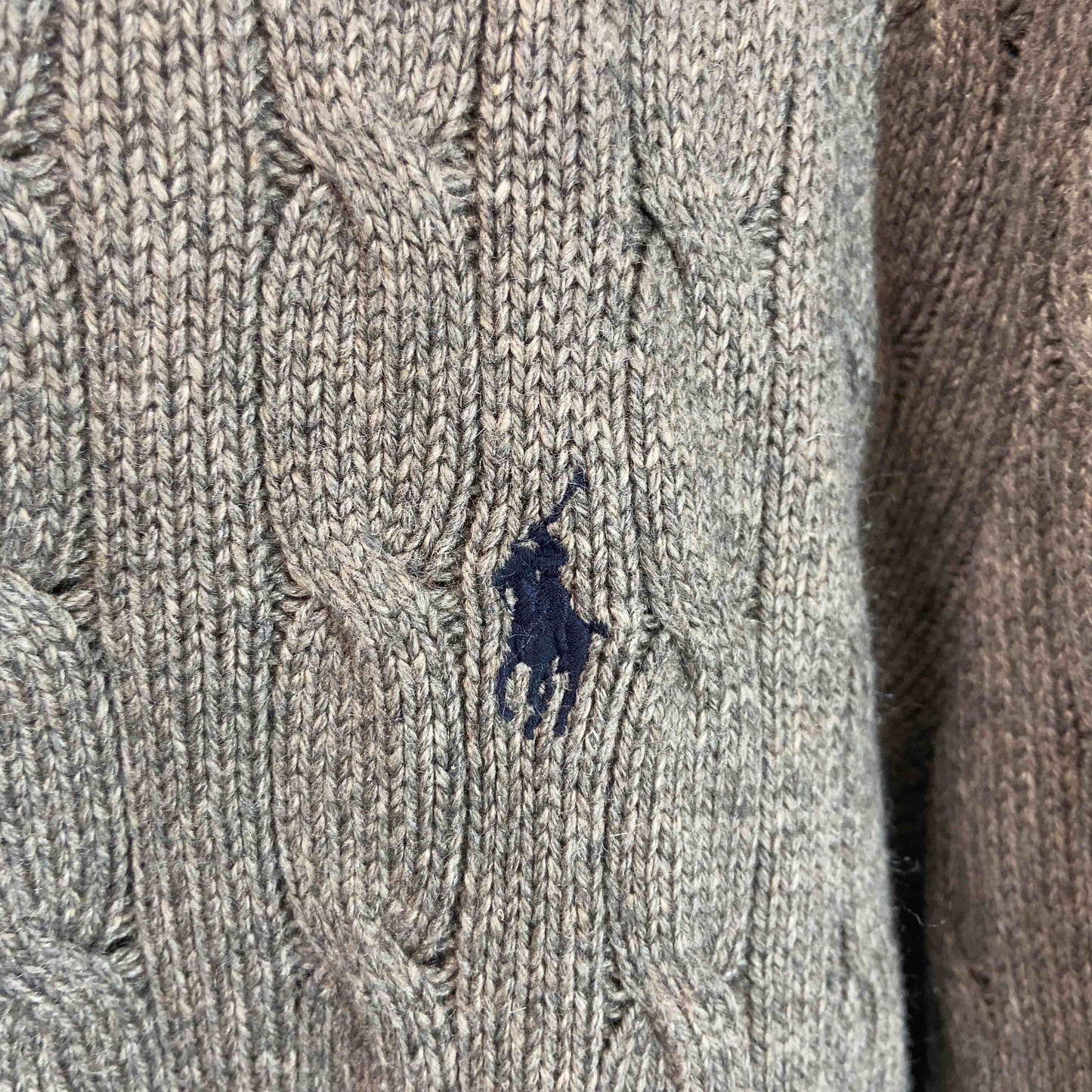 POLO RALPH LAUREN ポロラルフローレン メンズ ニット　セーター　シルク100％　ケーブル編み　グレー