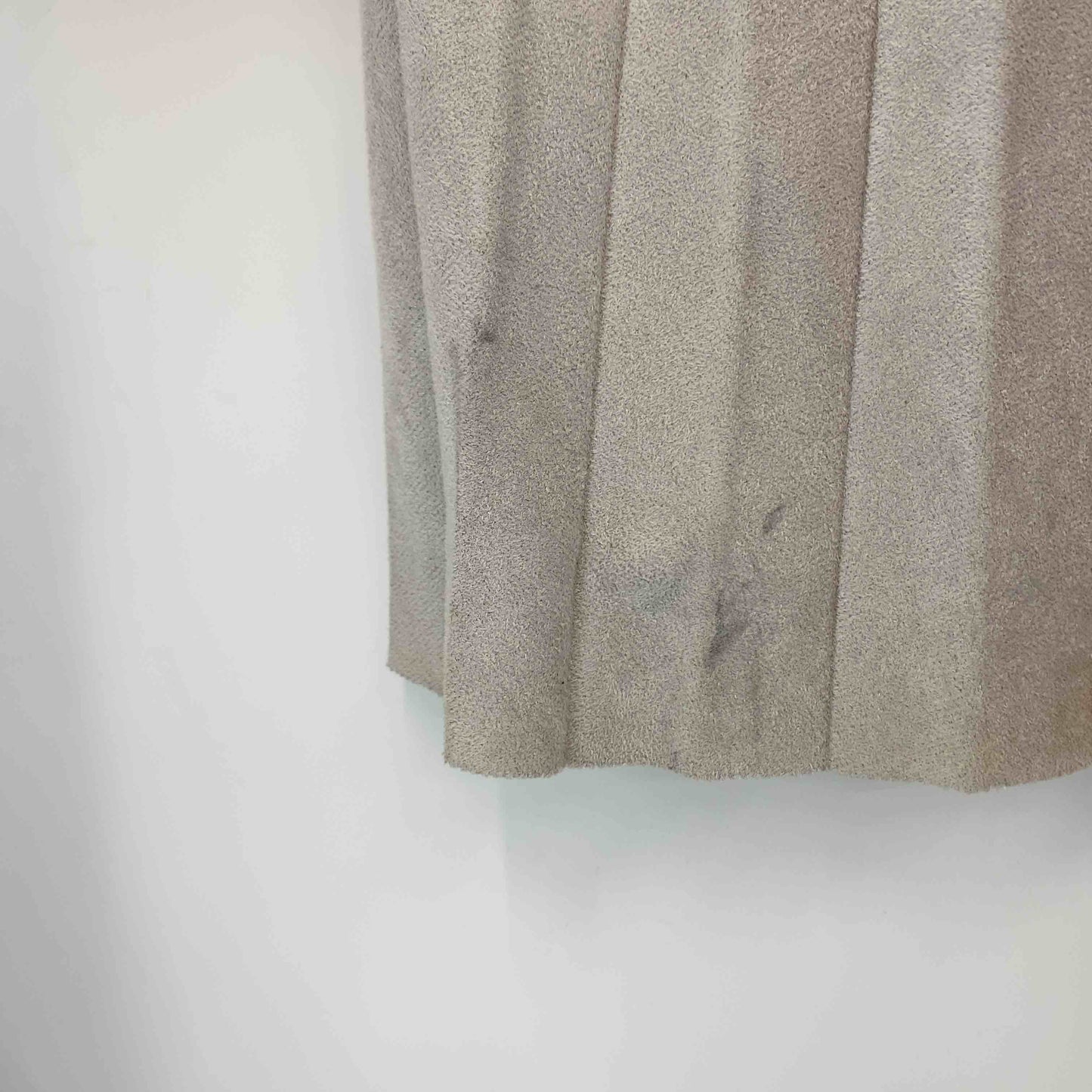 CORNERS コーナーズ レディース ロングスカート プリーツ スウェード風 ライトグレー