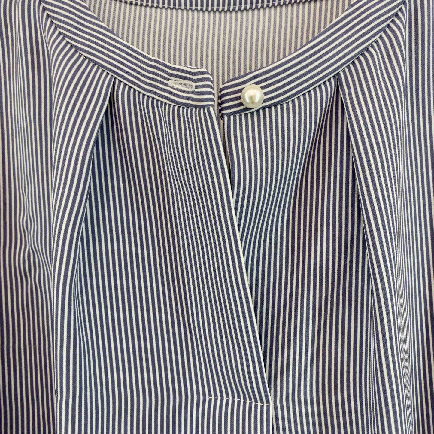 A DAY IN THE LIFE アデイインザライフ レディース ブラウス ストライプ パールボタン