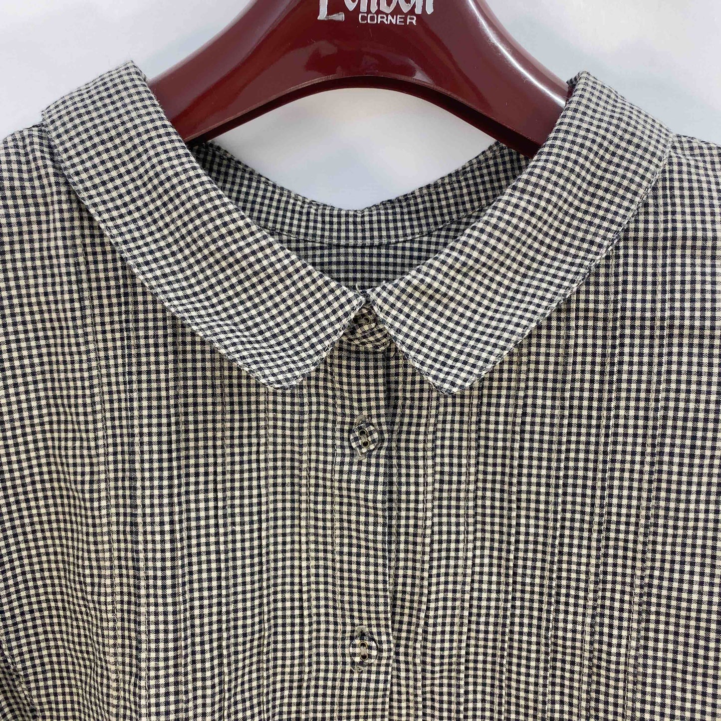 Samansa Mos2(SM2) サマンサモスモス レディース 半袖シャツ/ブラウス ベージュ ブラック チェック柄 tk