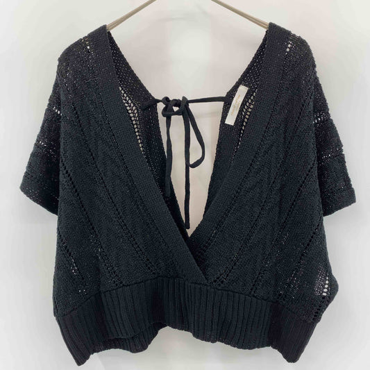 chocol raffine robe ショコラフィネローブ レディース ニットベスト 透かし編み ブラック