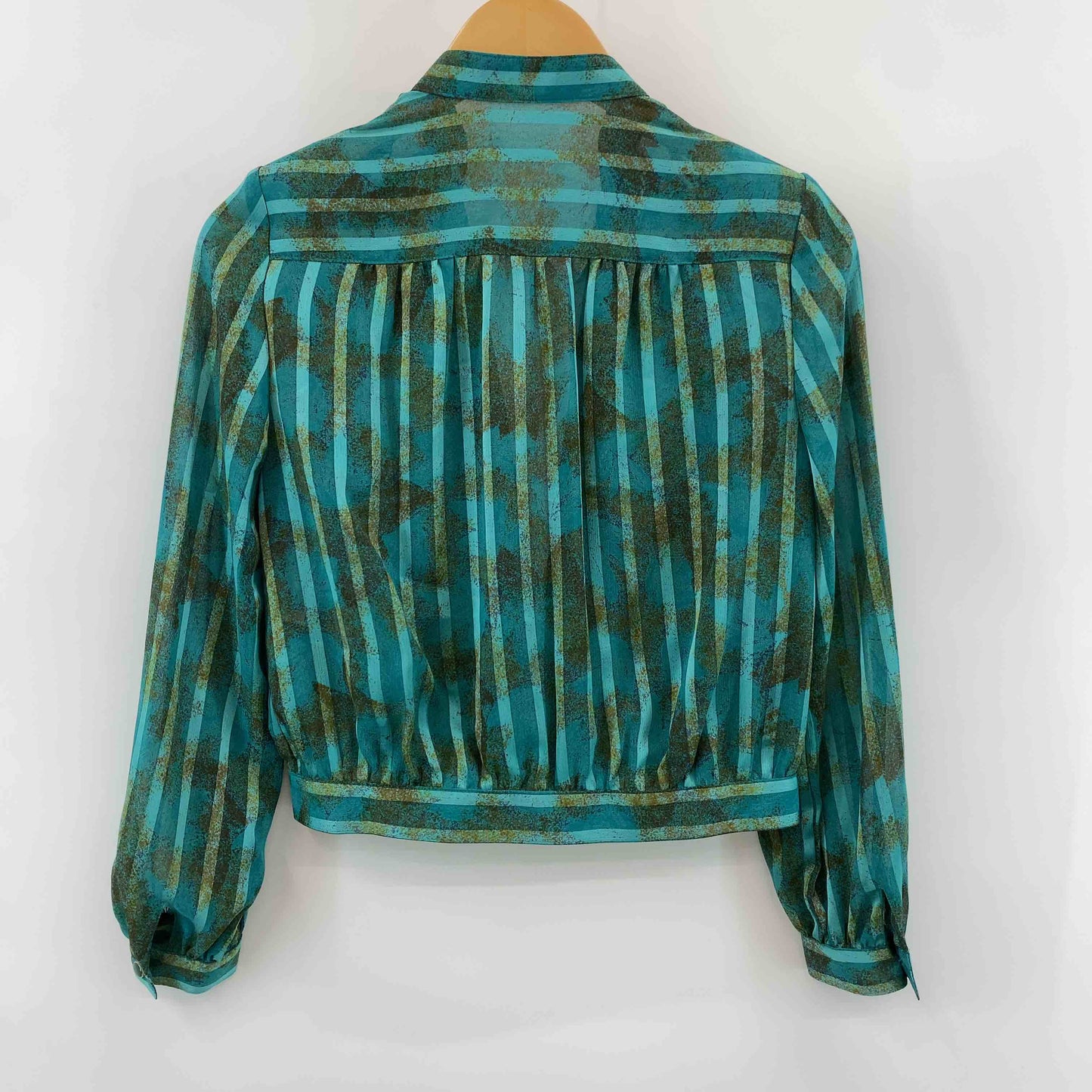 東京スタイル　ビンテージ　昭和レトロ　グリーン　ストライプ　その他  レディース 半袖ワンピースとブラウスのセットアップ