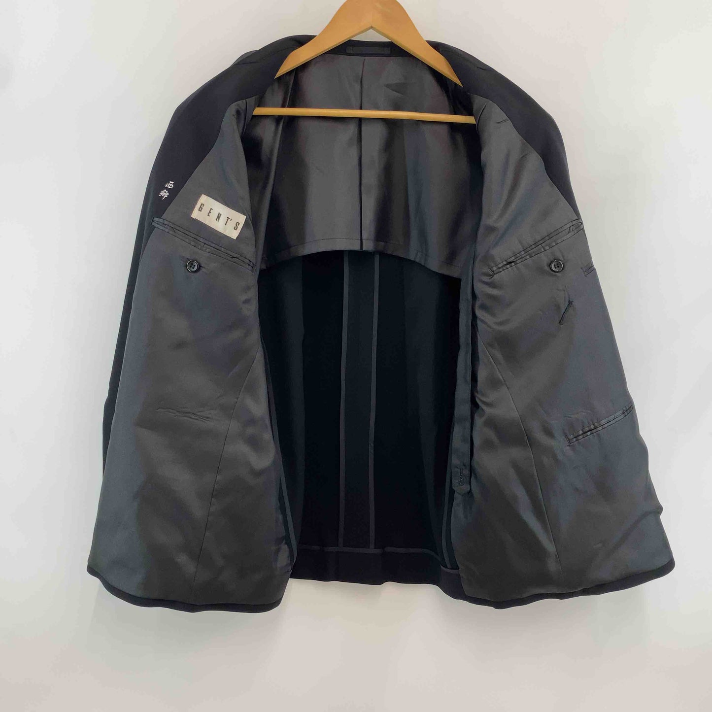 GENT'S  メンズ テーラードジャケット ダブル ブラック ウール フォーマル