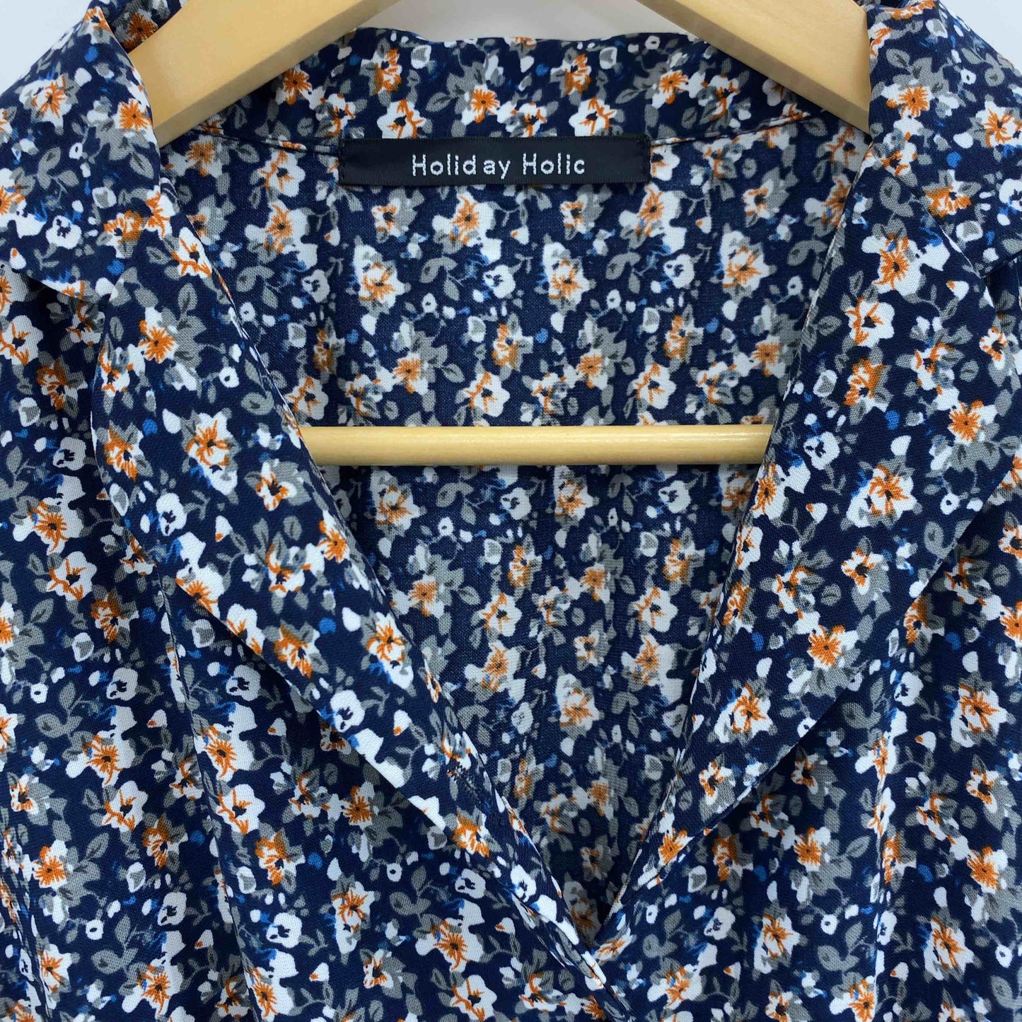 Holiday Holic ホリデーホリック ネイビー 総柄 花柄 レディース 長袖ワンピース