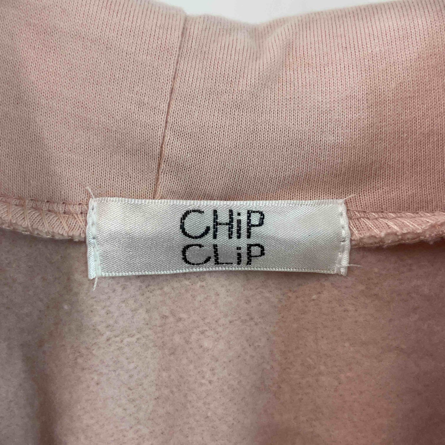 CHIP CLIP  レディース 長袖ワンピース テディベア・ラビットプリント うさ耳付きフード レース リボン パーカー ピンク 裏起毛