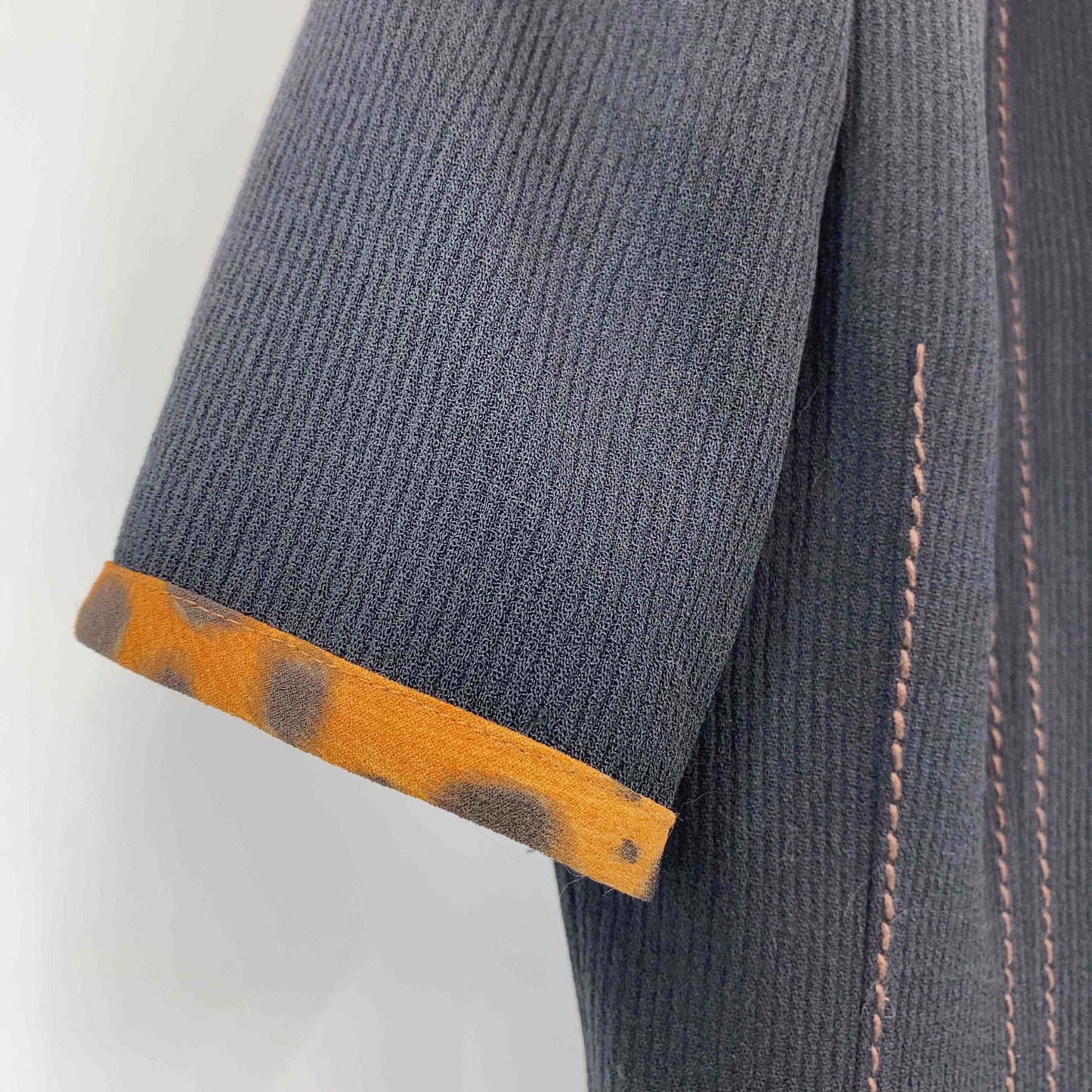 伊太利屋 イタリヤ レディース テーラードジャケット レオパード柄 ブラック 半袖