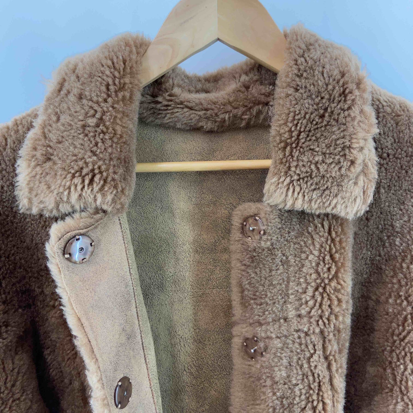 レディース ブルゾン 茶色 羊毛100% ブラウン