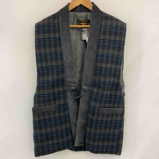 Dandy Wear メンズ 中綿ベスト 裏ボア チェック柄 チャコール