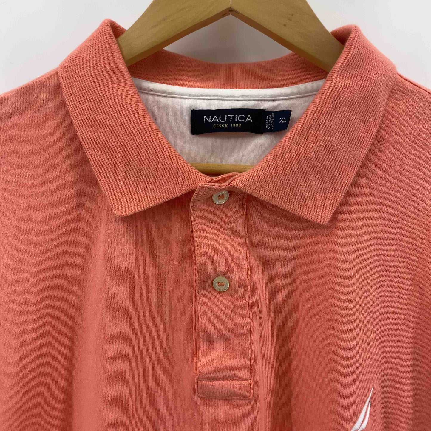 NAUTICA ノーティカ メンズ ポロシャツ サーモンピンク コットン
