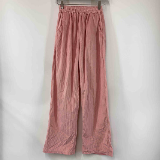 レディース カジュアルパンツ ピンク コーデュロイ ウエストゴム