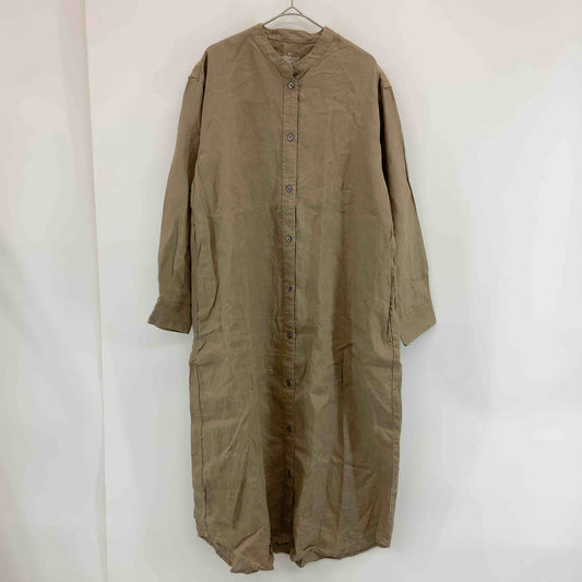 無印良品 ムジルシリョウヒン レディース 長袖ワンピース シャツワンピース ロングワンピース べージュ ブラウン系