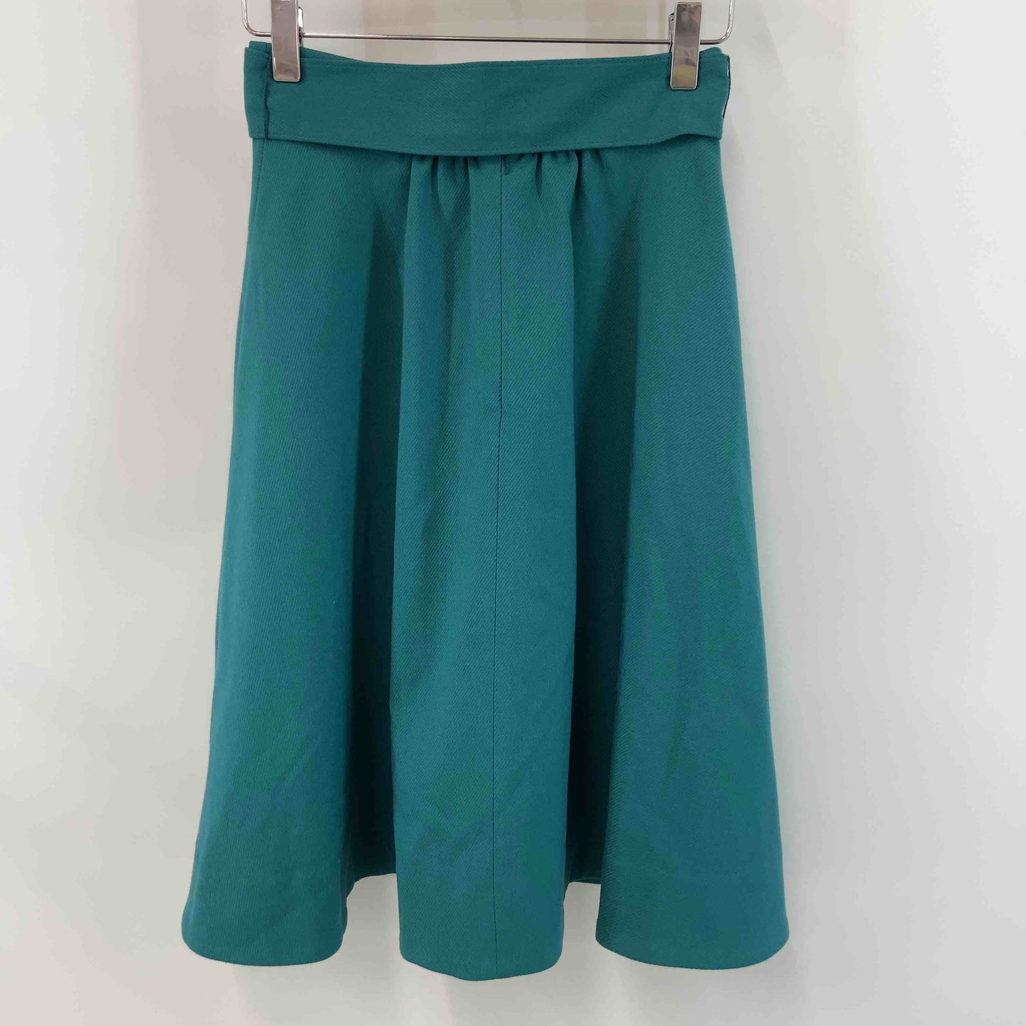 プロポーションボディドレッシング　PROPORTION　グリーン　緑　サイズ1　フェイクボタン付き　フレア　裏地付き　レディース ひざ丈スカート