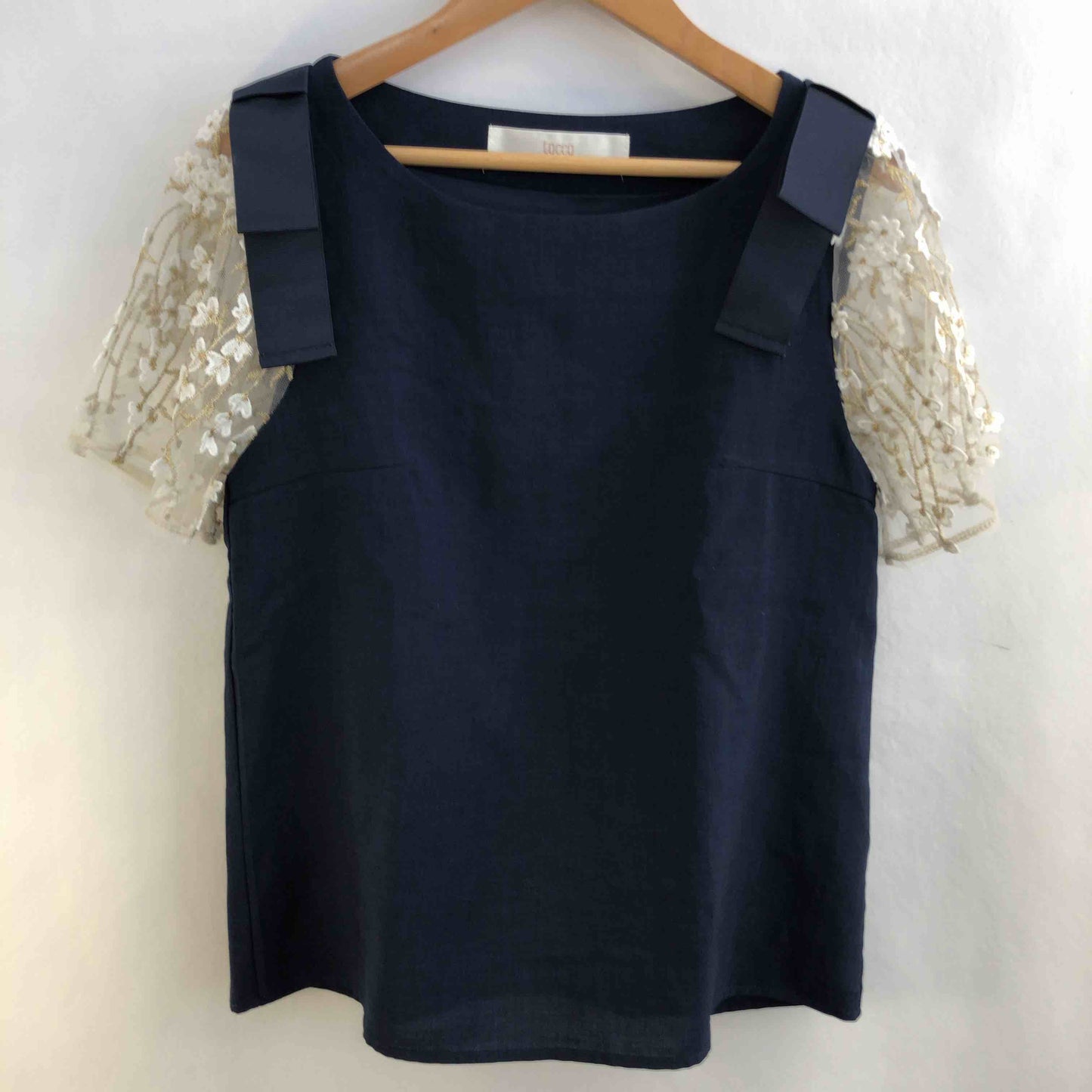 tocco closet トッコクローゼット レディース 半袖シャツ/ブラウス ネイビー tk