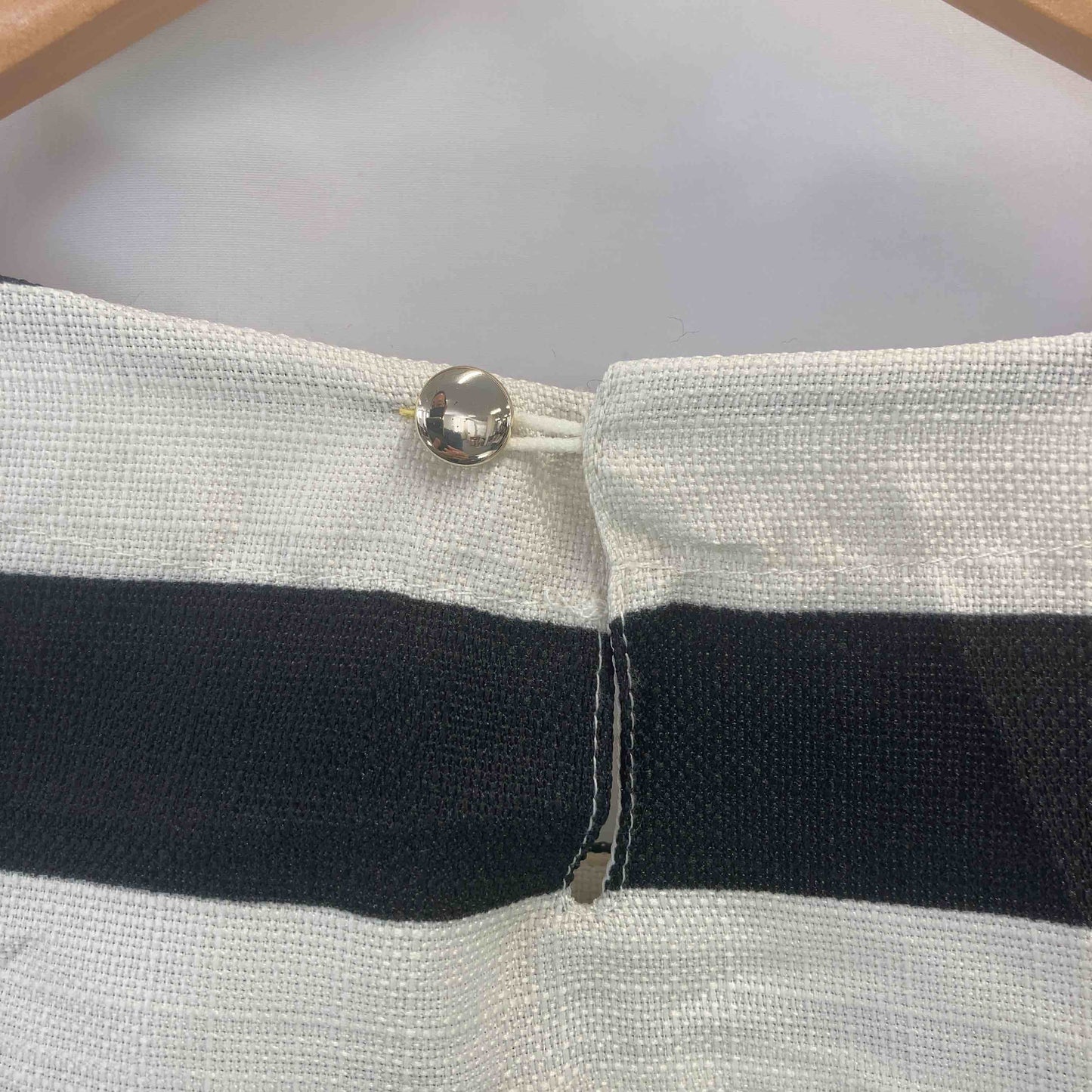 grove グローブ レディース 半袖シャツ/ブラウス 白黒 ボーダー柄 tk