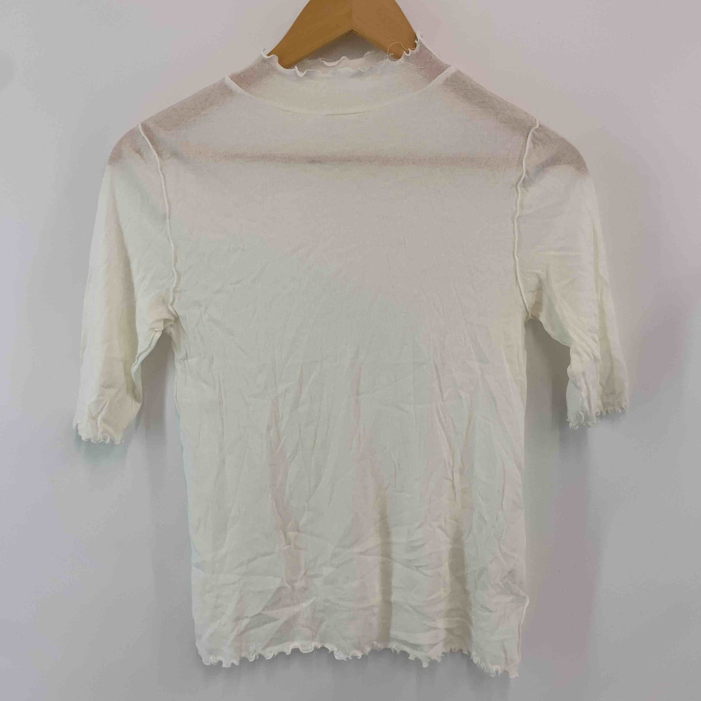 yuni ユニ レディース 半袖カットソー　ハイネック　白