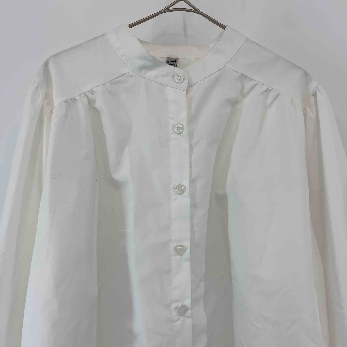 TF008 STUDIO レディース 長袖シャツ/ブラウス 白 バンドカラー