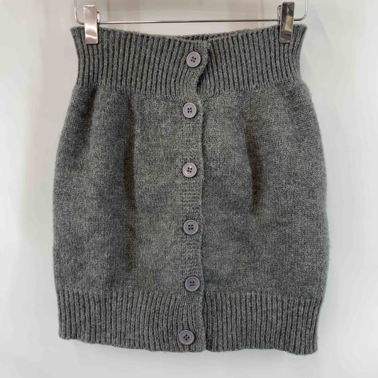 レディース ベアトップ/チューブトップ ニットベスト 前開き グレー