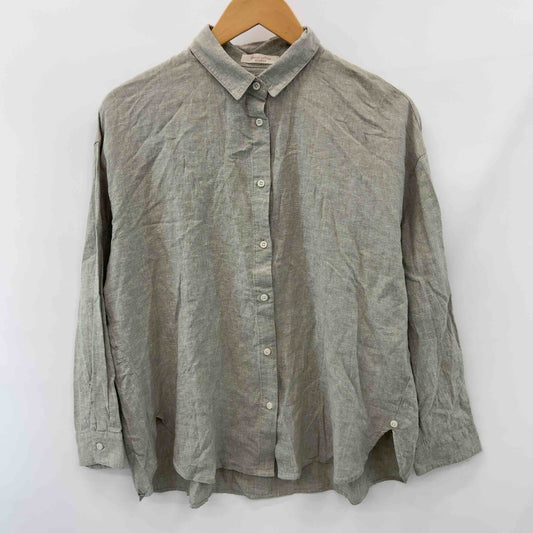 chocol raffine robe ショコラフィネローブ レディース 長袖シャツ/ブラウス リネン 麻混 グリーン