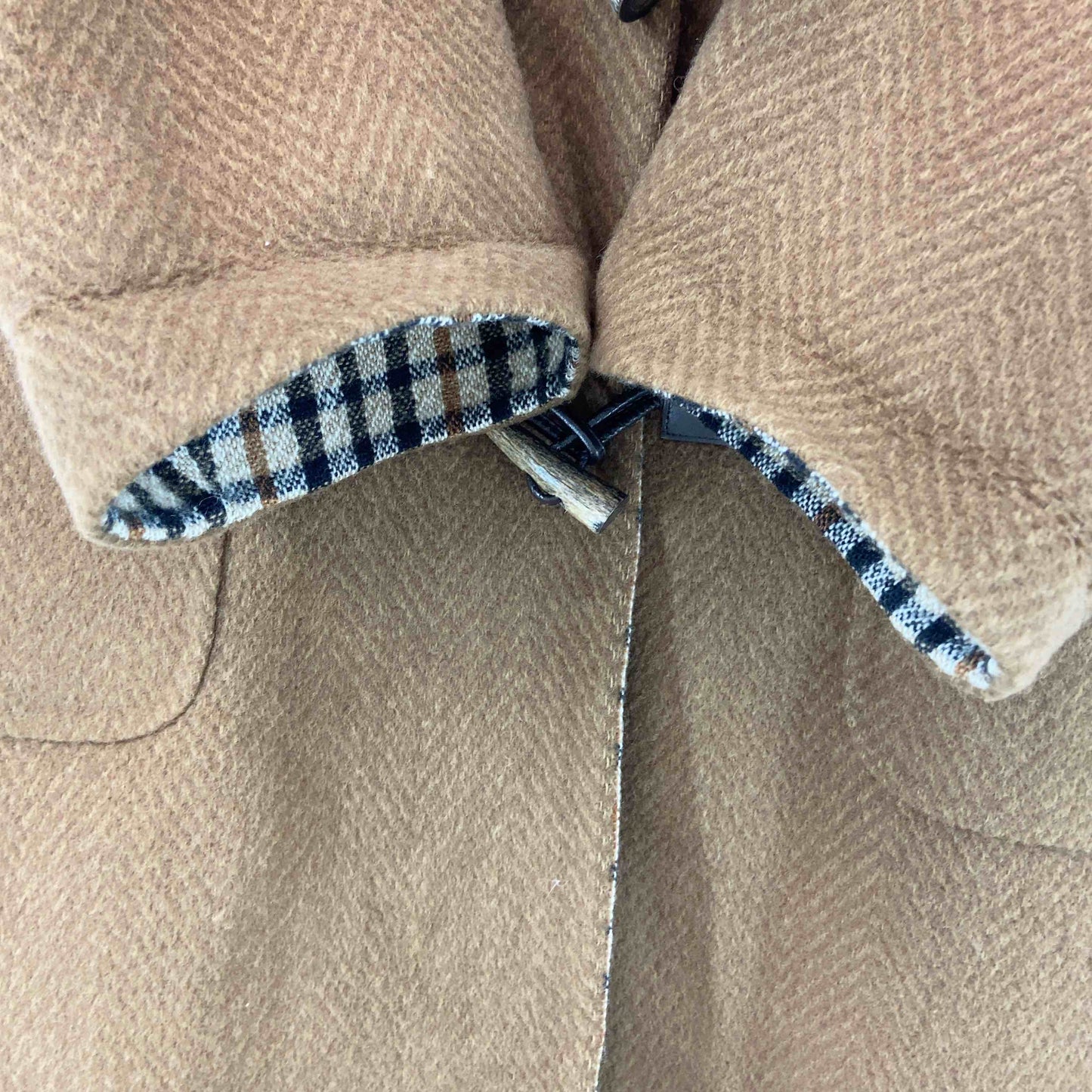 Daks ダックス レディース ダッフルコート　ヘリンボーン柄　毛100％　ブラウン