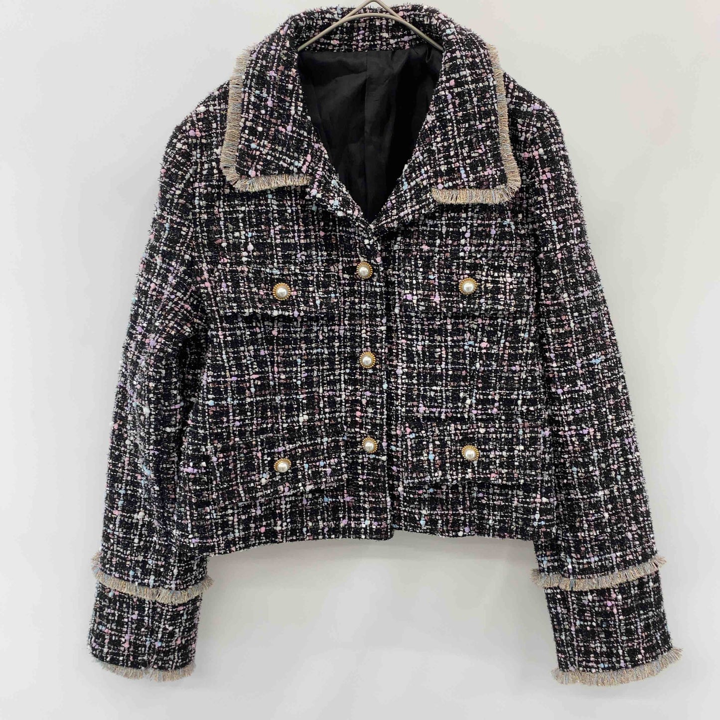 Rele Dahlia レレダリア ツイードジャケット パールボタン カラージャケット レディース ブルゾン