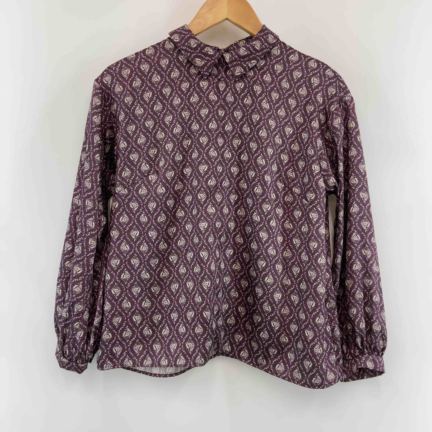 Reflect リフレクト レディース 長袖シャツ　ブラウス　花柄　背中ジップ　紫