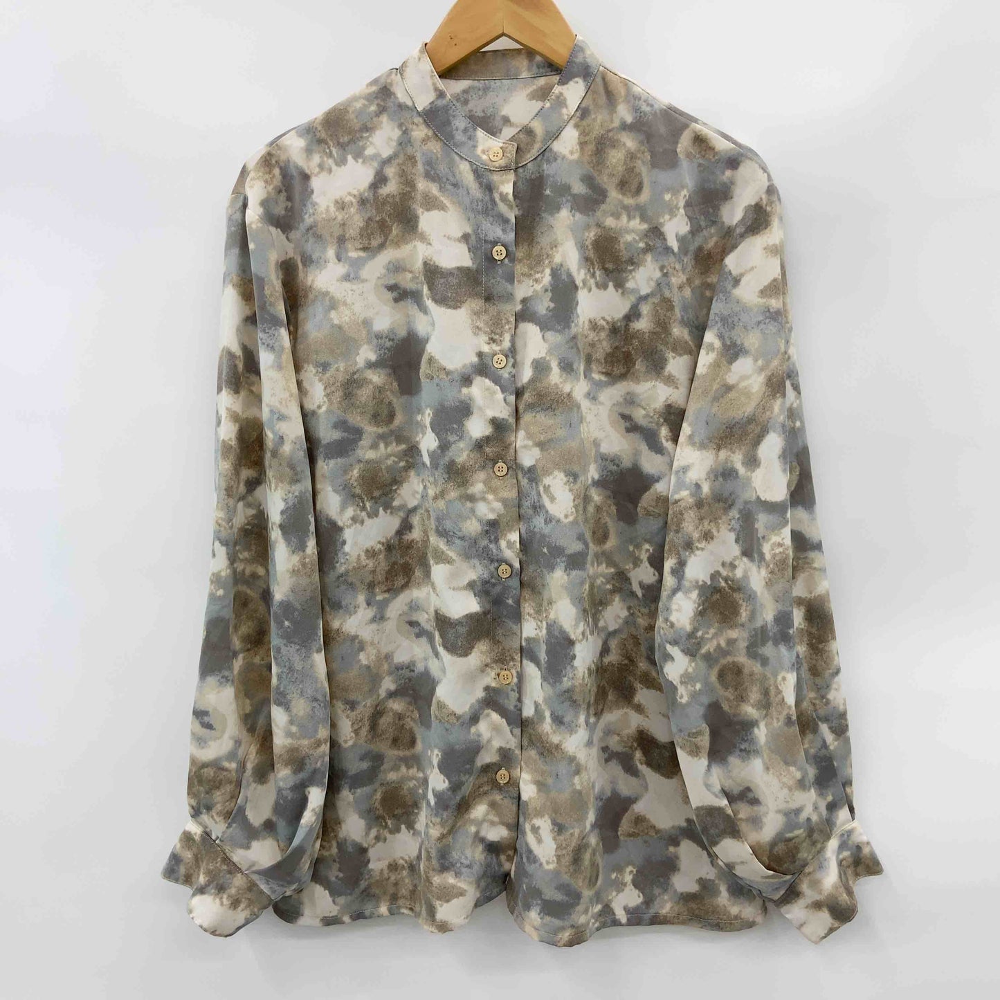 apres jour mignon レディース 長袖ブラウス  バンドカラー ベージュ ビッグシルエット