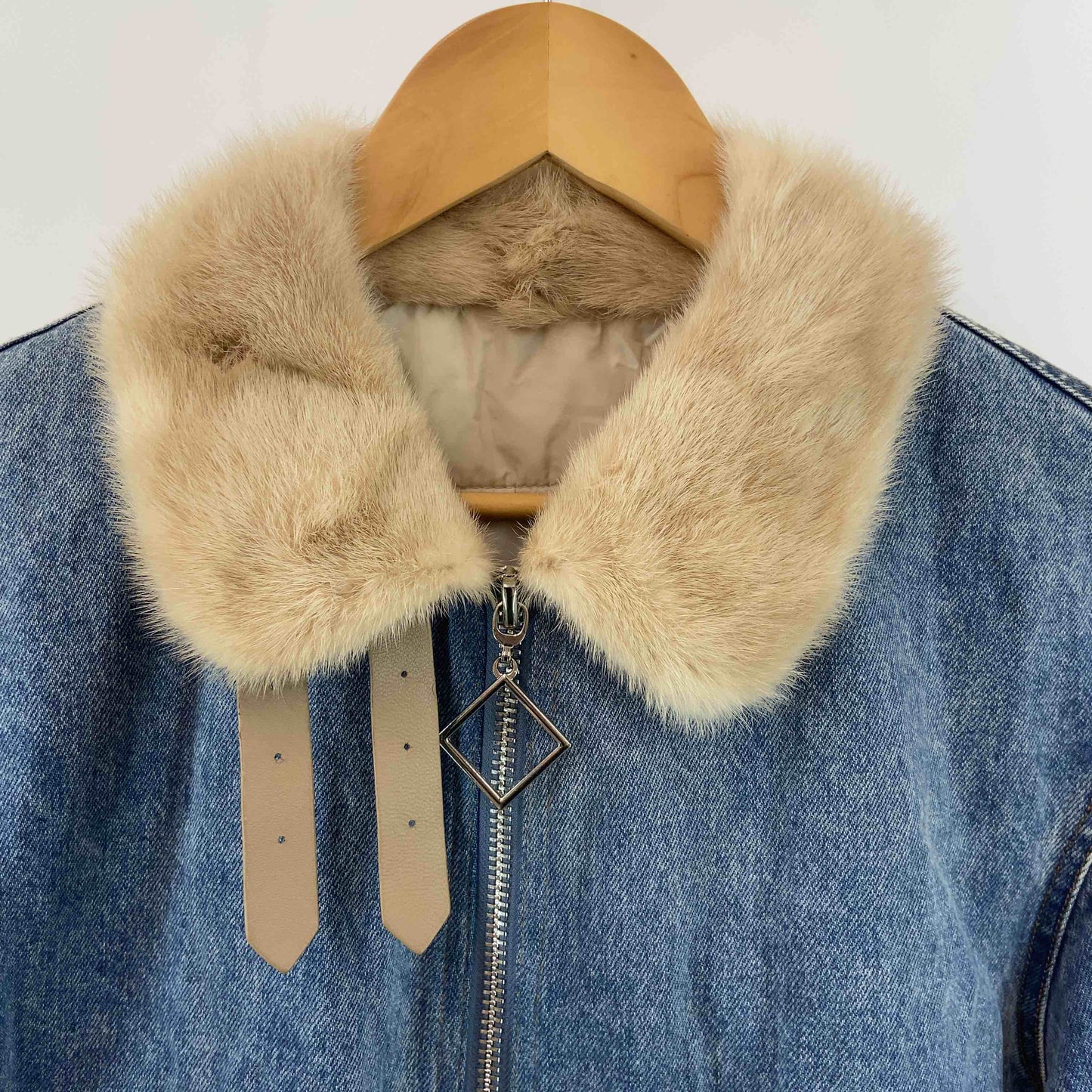 レディース ブルゾン デニム ファー付き