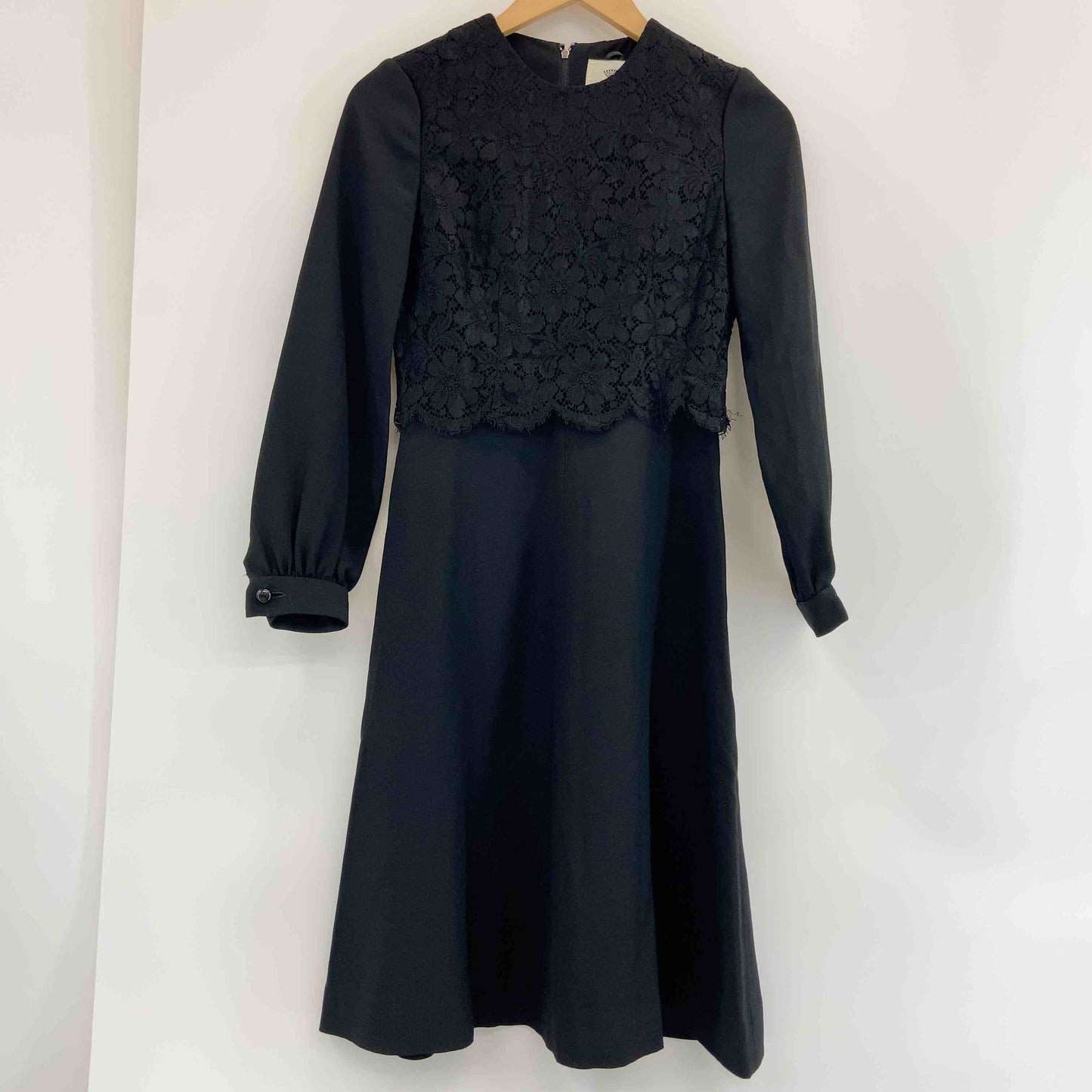 RAMUZ レディース 長袖ワンピース　フォーマル　レース　黒