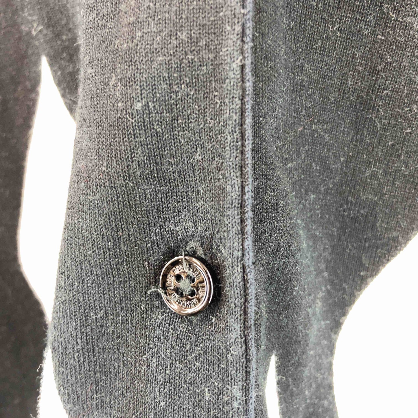 MOSCHINO モスキーノ レディース カーディガン ブラック 胸ロゴマーク 総柄