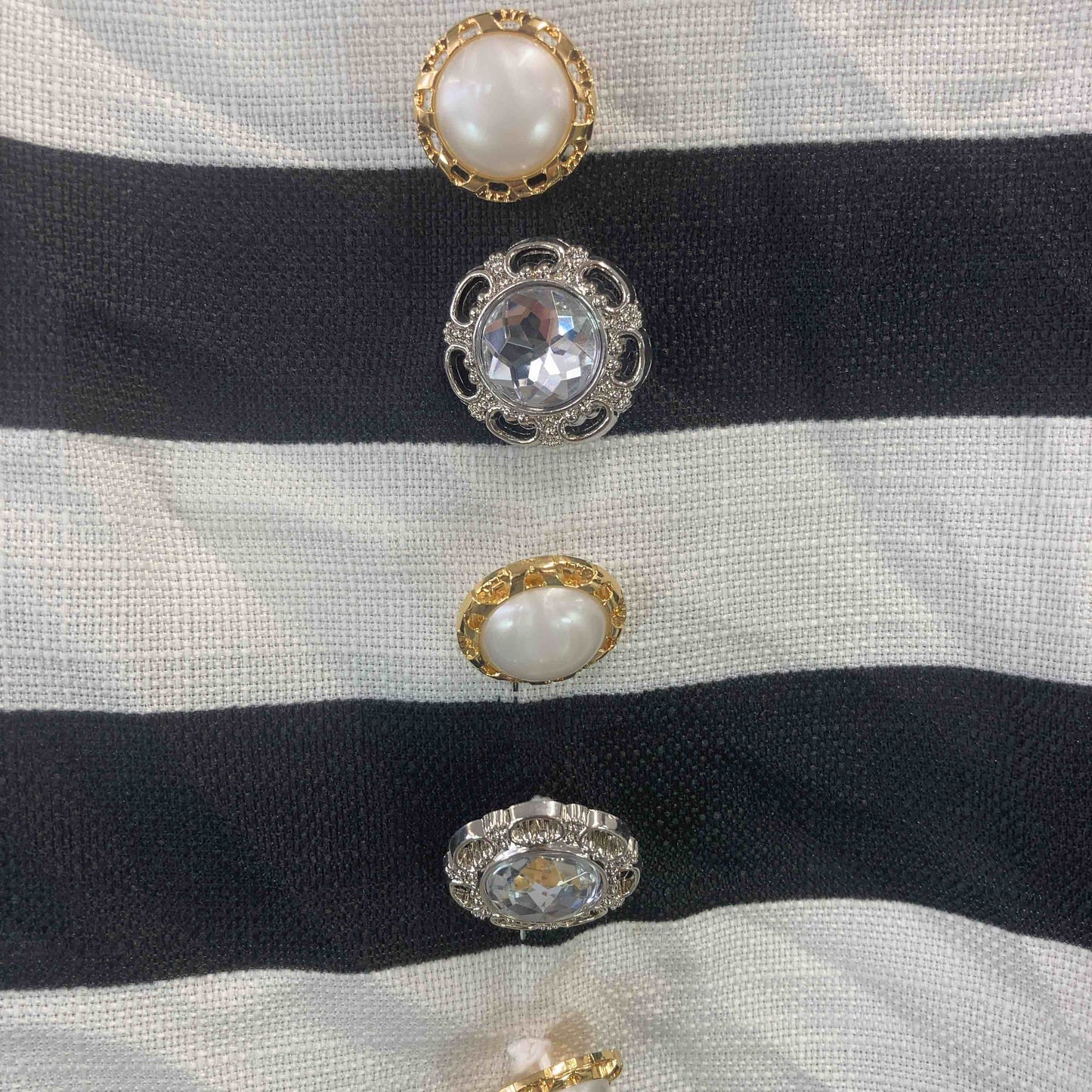 grove グローブ レディース 半袖シャツ/ブラウス 白黒 ボーダー柄 tk