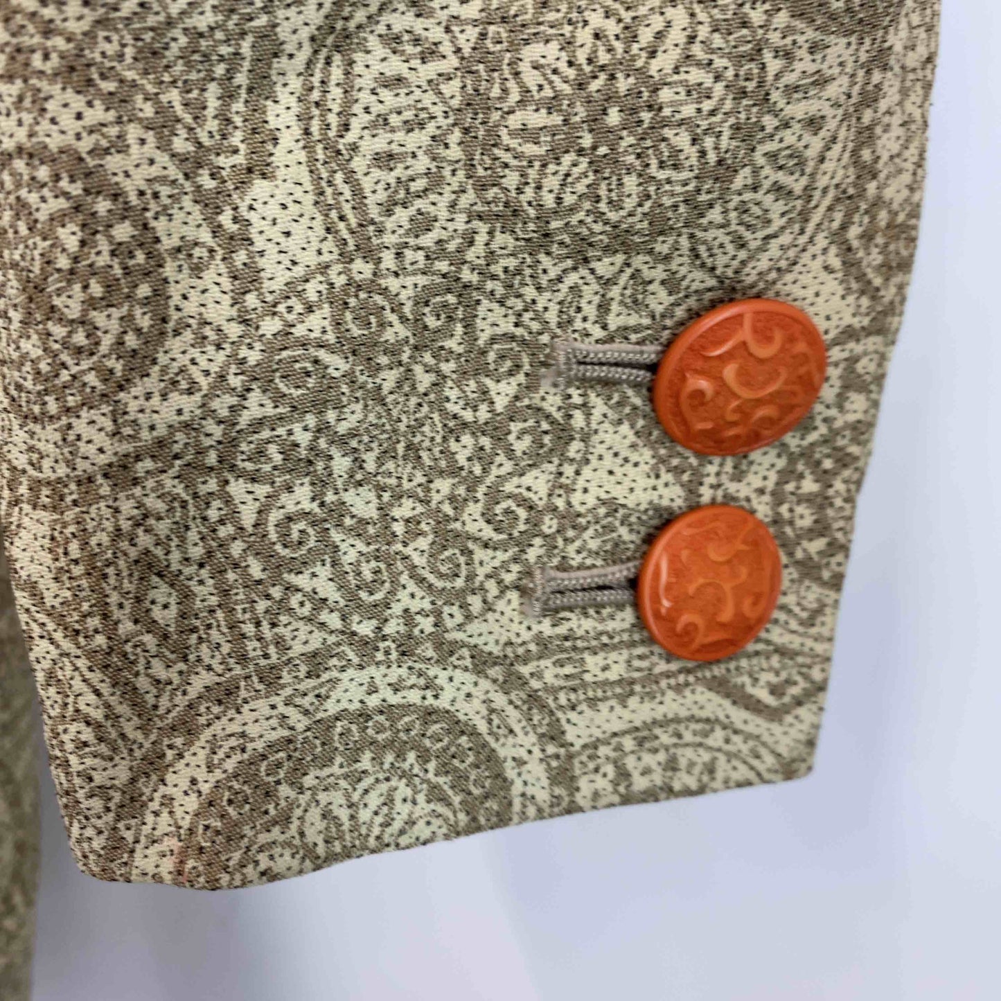 伊太利屋  レディース テーラードジャケット 総柄 イエロー系