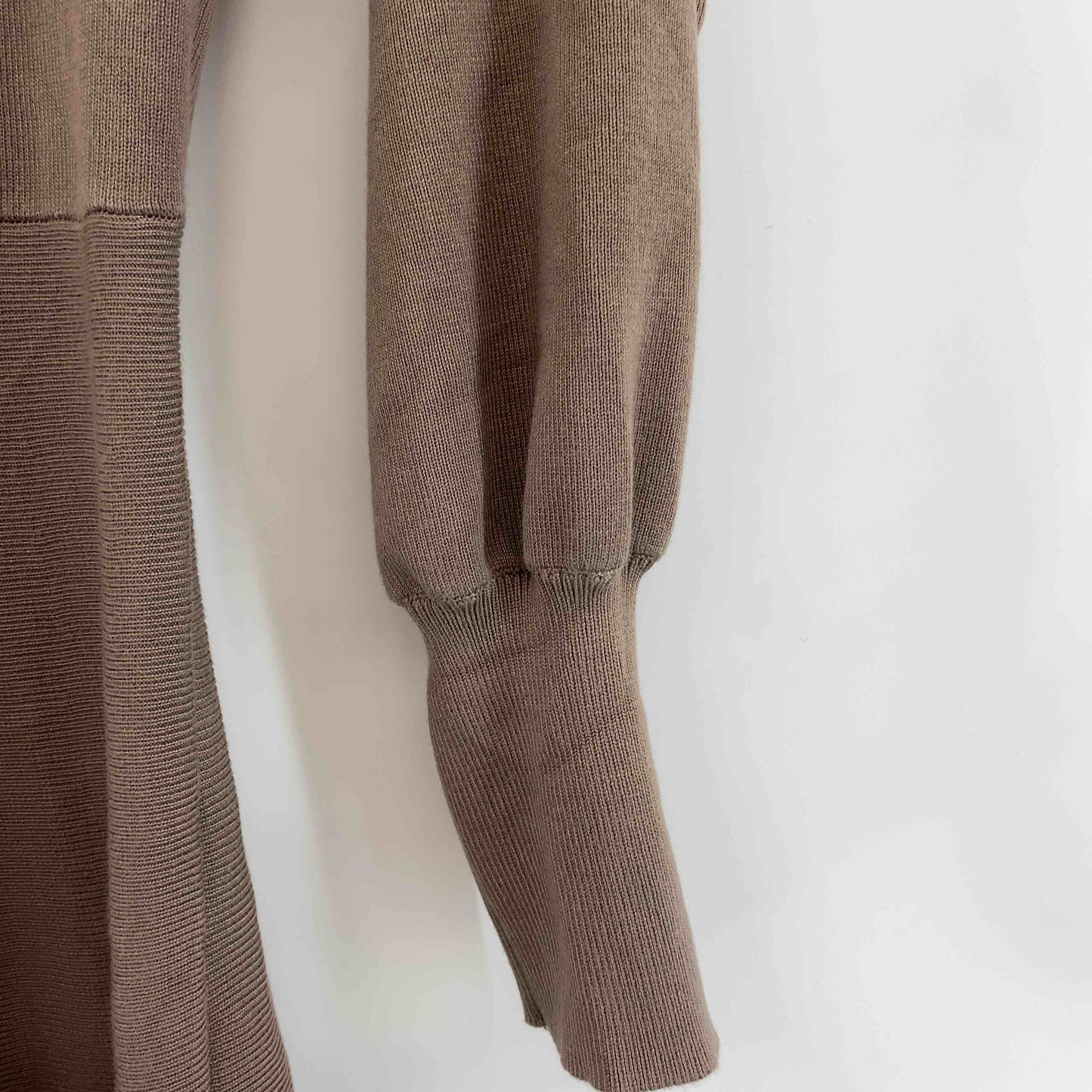 神戸レタス  レディース 長袖ワンピース ロング丈 ニット ブラウン