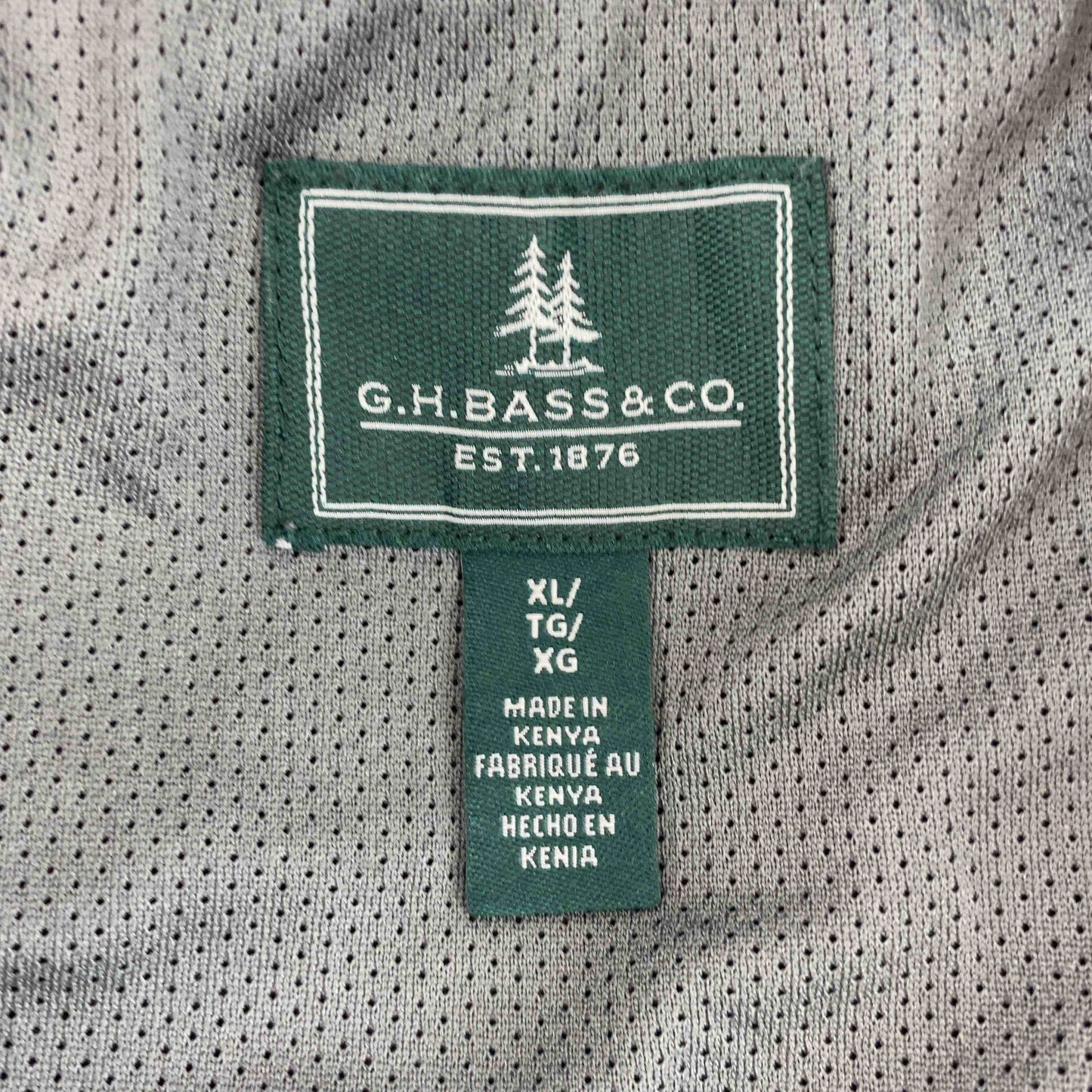 G.H.BASS&CO ジーエイチバス メンズ カットソー長袖 ハイネック ハーフボタン チャコール