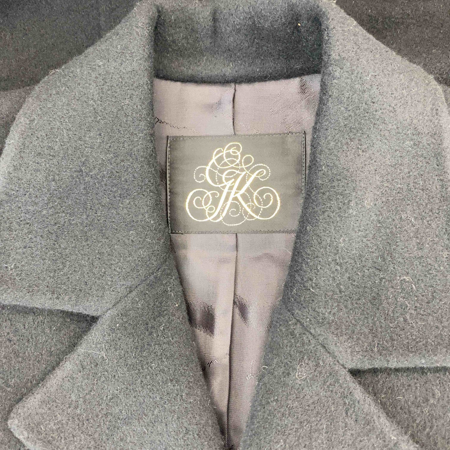 伊太利屋 イタリヤ レディース チェスターコート 黒 アンゴラ混