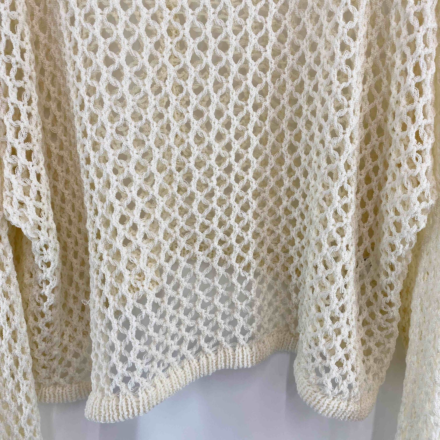 レディース ニット/セーター メッシュ アイボリー 長袖