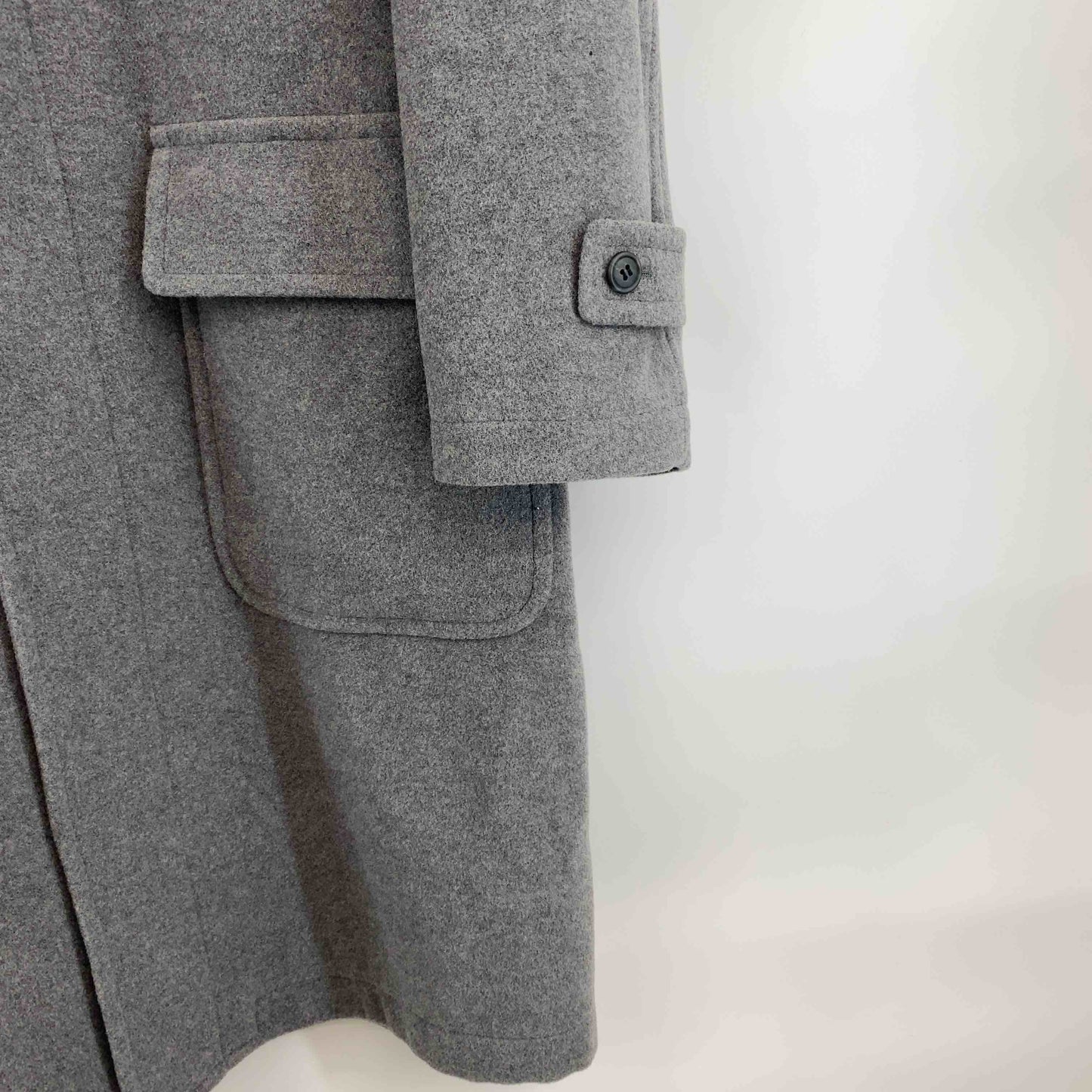 COLES メンズ ロングコート フード付き ウール混 グレー