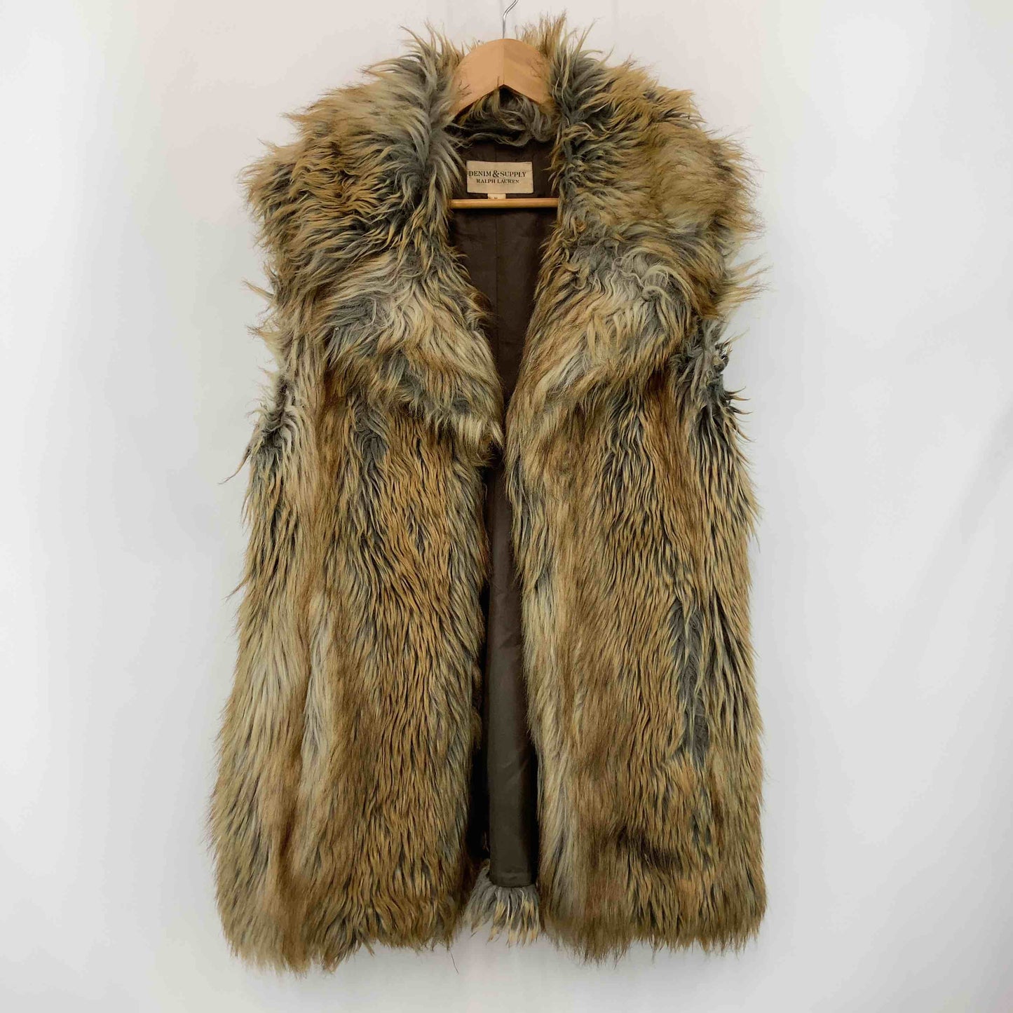 RALPH LAUREN ラルフローレン レディース フェイクファーベスト ジャケット ブラウン