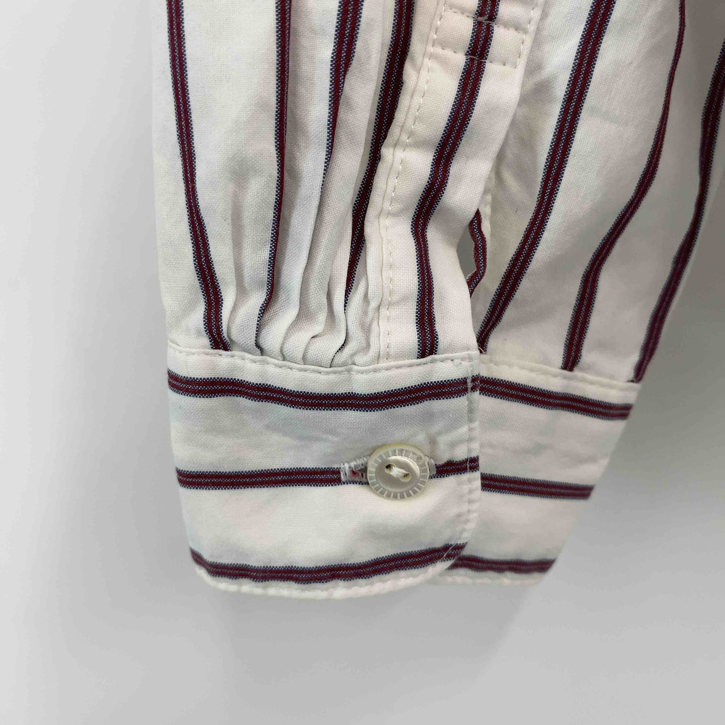 組曲　 クミキョク　ストライブ　白　ホワイト　襟付き　ビジュー　サイズ1　 レディース 長袖シャツ/ブラウス