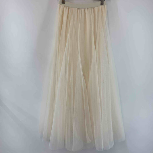 レディース ロングスカート チュールフレアスカート アイボリー