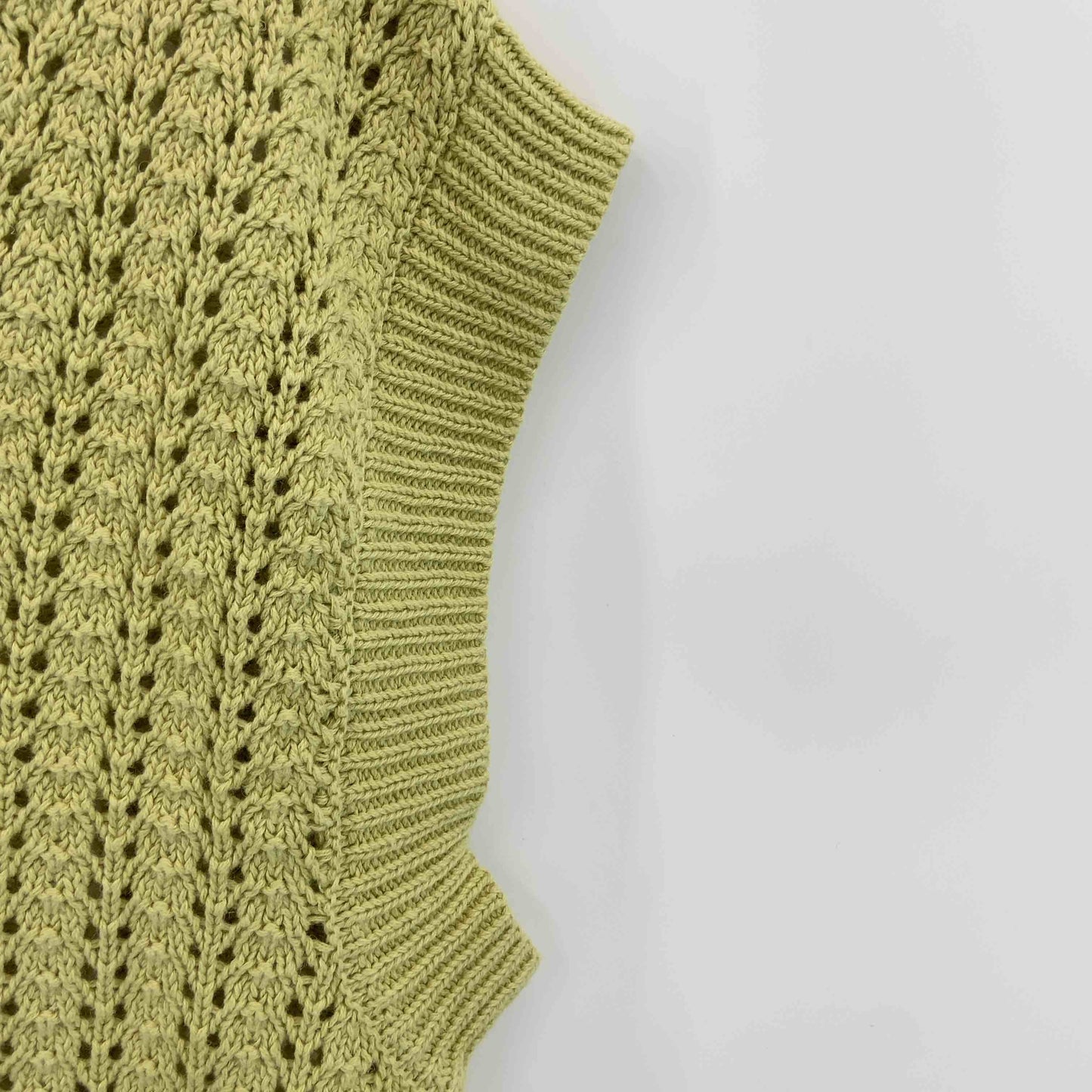 studio CLIP スタディオクリップ レディース ニット ベスト ピスタチオ グリーン ショート丈 麻混