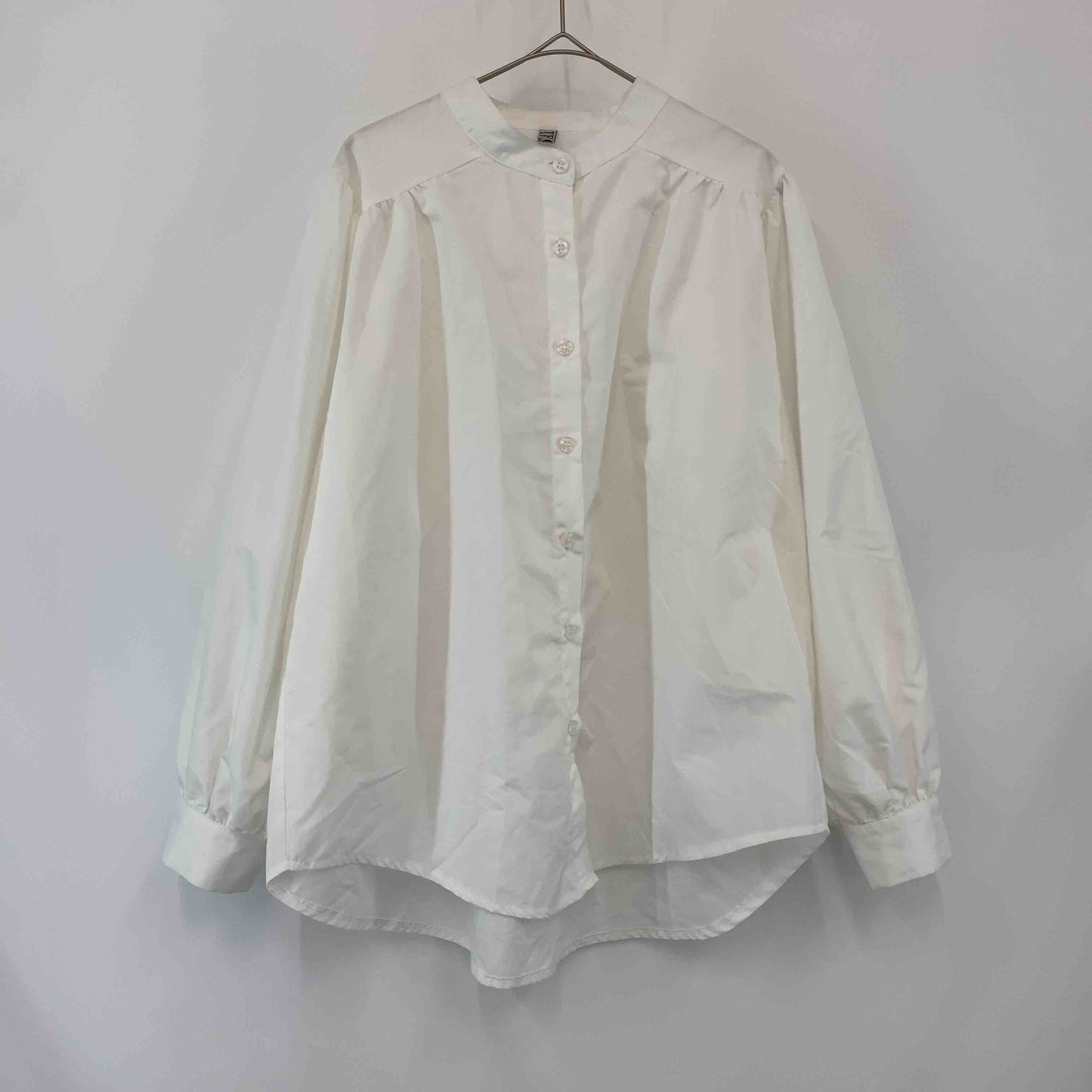 TF008 STUDIO レディース 長袖シャツ/ブラウス 白 バンドカラー