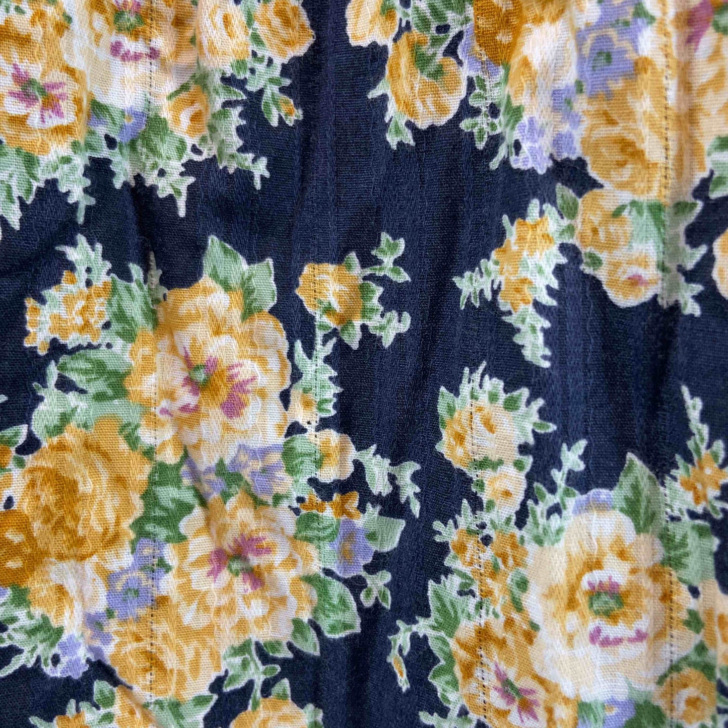 レディース ノースリーブワンピース　ロングワンピ　花柄　ギャザー　ネイビー