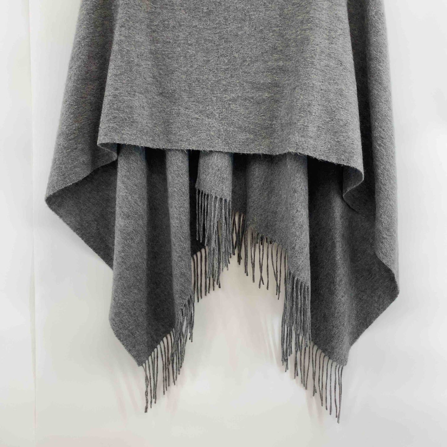 レディース ポンチョ グレー ファー