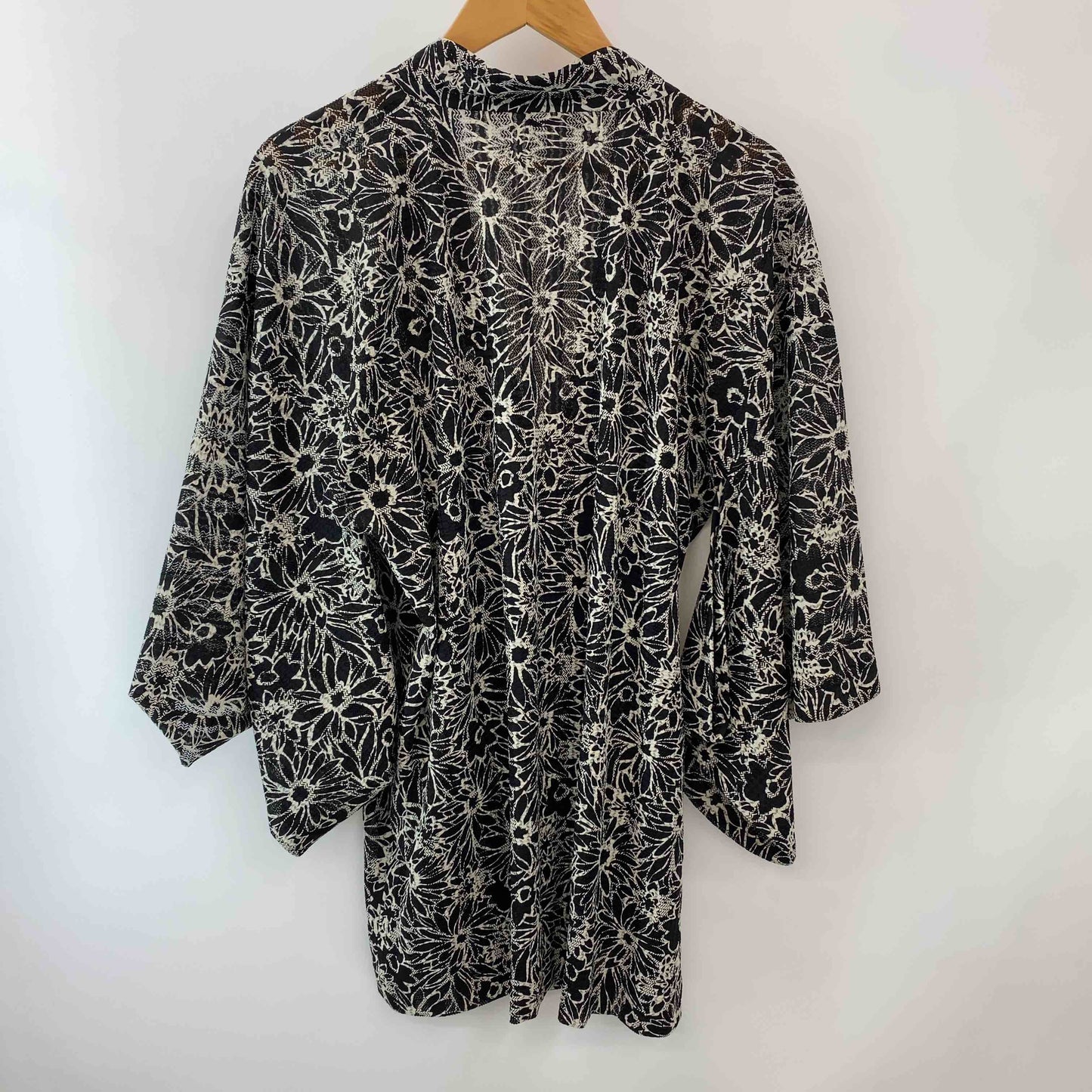 レディース 半袖シャツ/ブラウス 花柄 ブラック 甚平