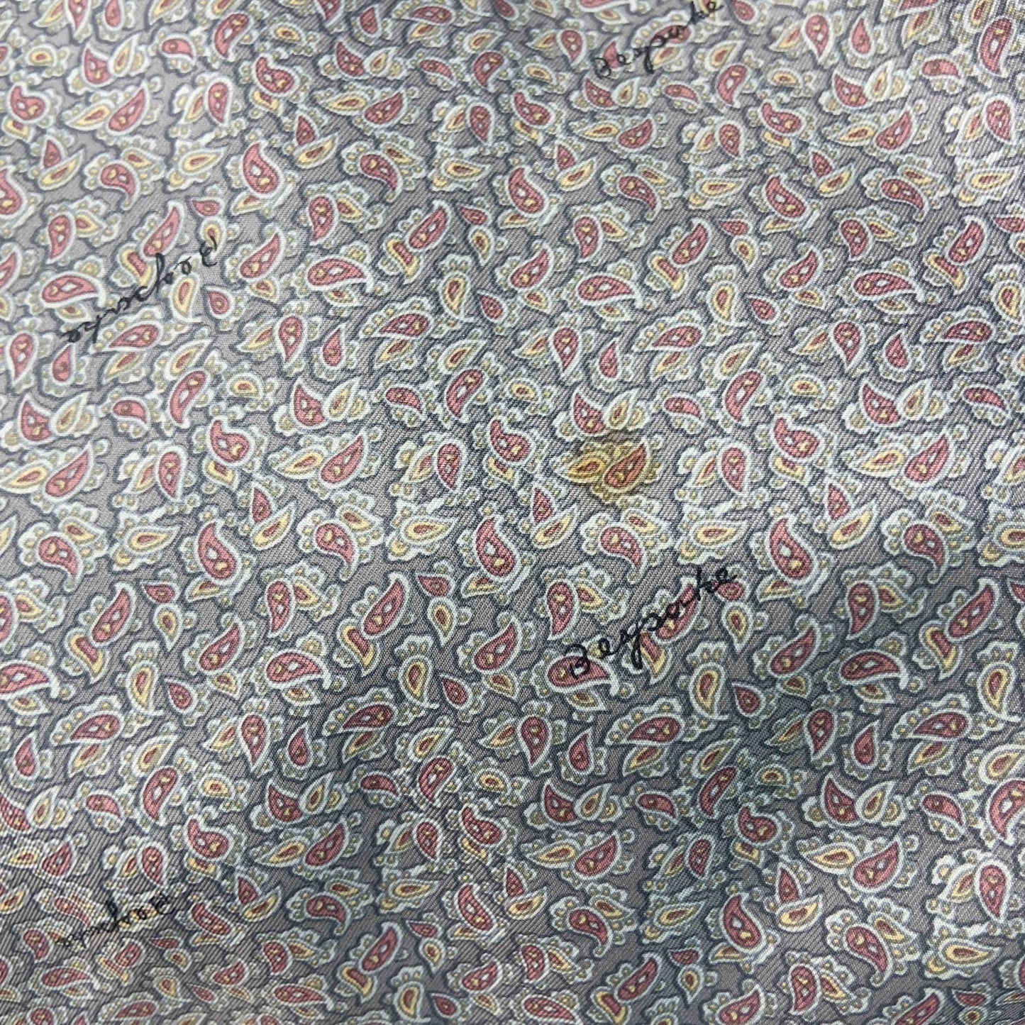 大野洋服店 グレー 波柄 内側ペイズリー メンズ テーラードジャケット