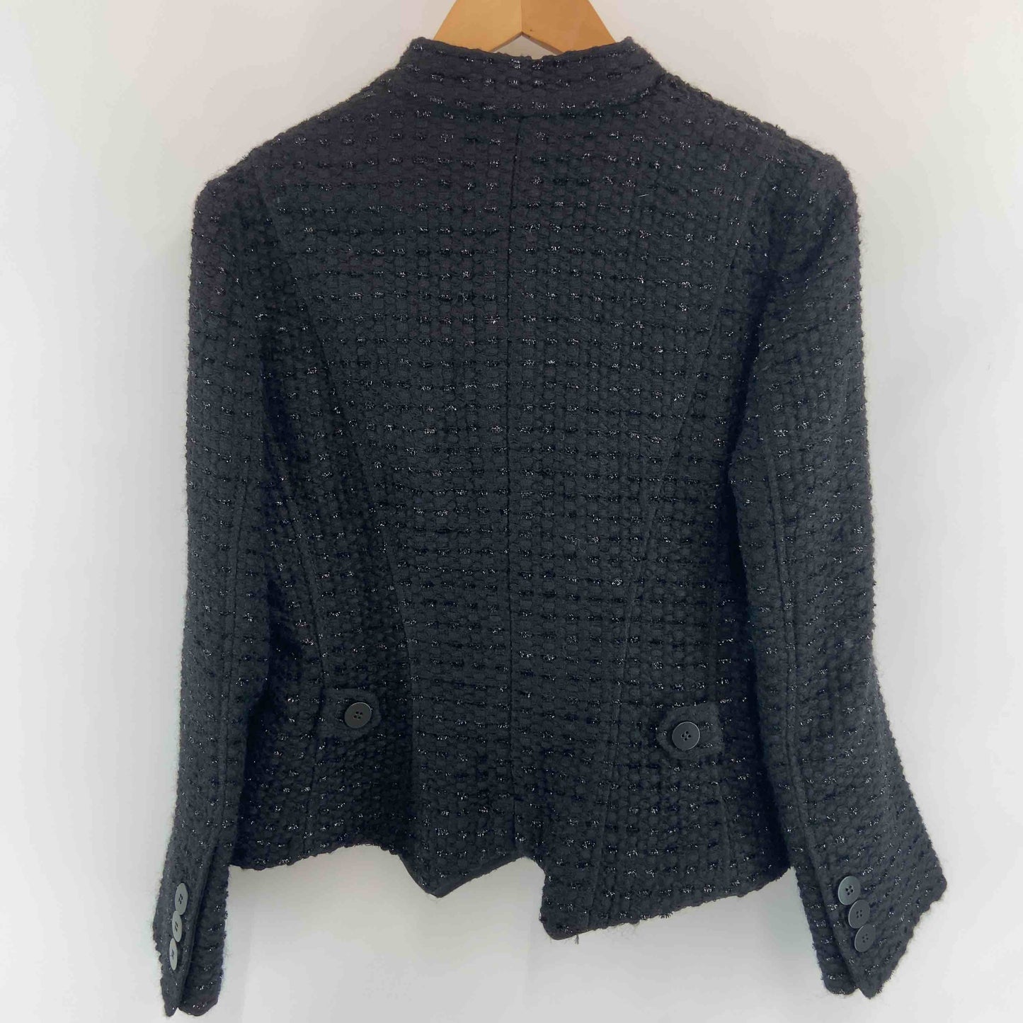 ARMANI COLLEZIONI アルマーニコレッツィオーニ レディース ダブルブレスト スタンドカラージャケット 黒 ウール