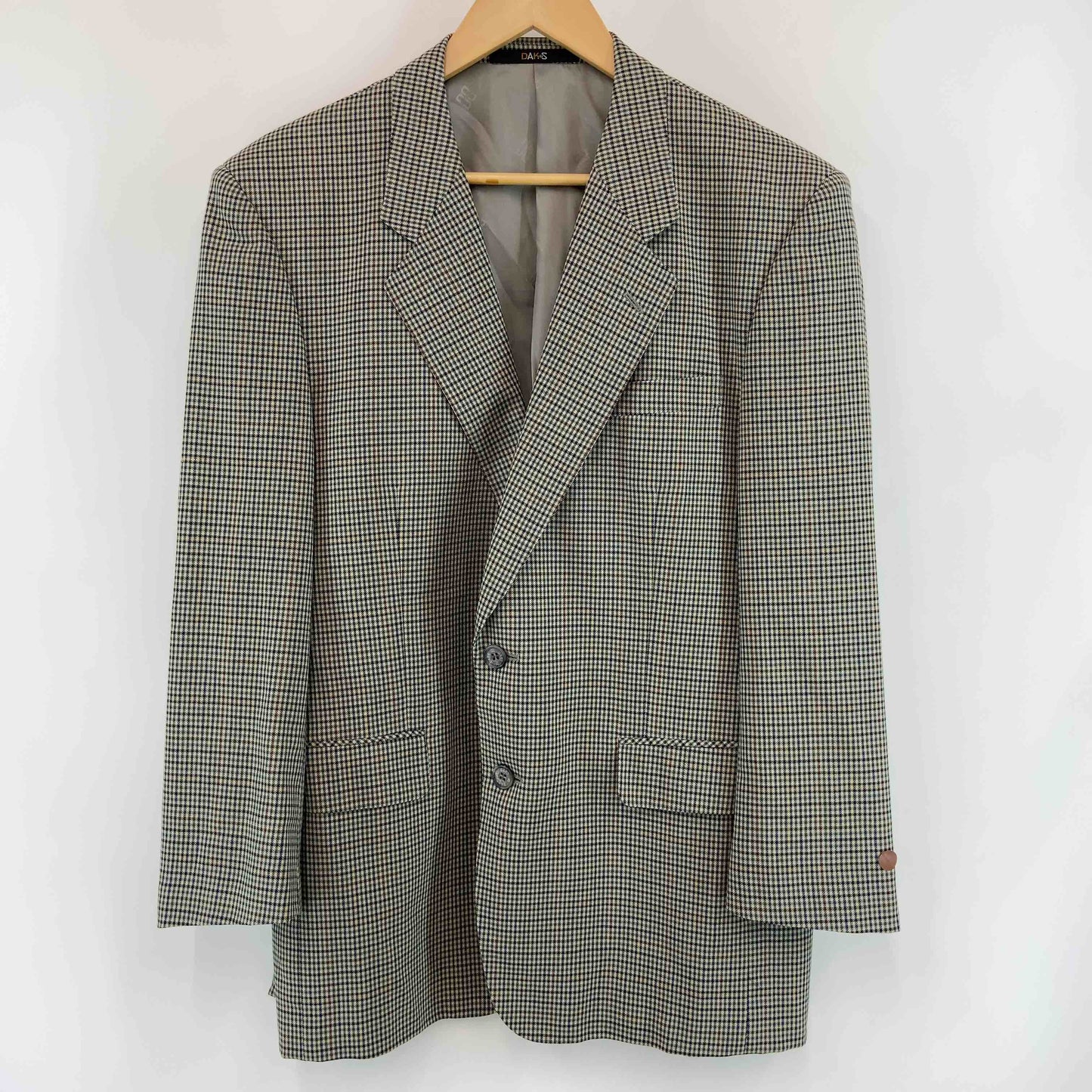 Daks ダックス メンズ テーラードジャケット 千鳥格子 グリーン系