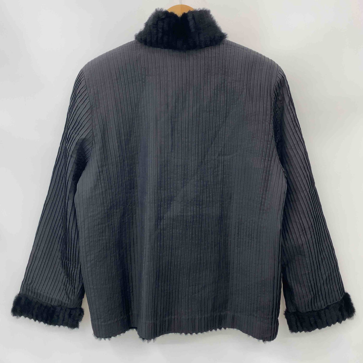 KASUGA  レディース 毛皮/ファーコート リバーシブル ラビットファー ブラック