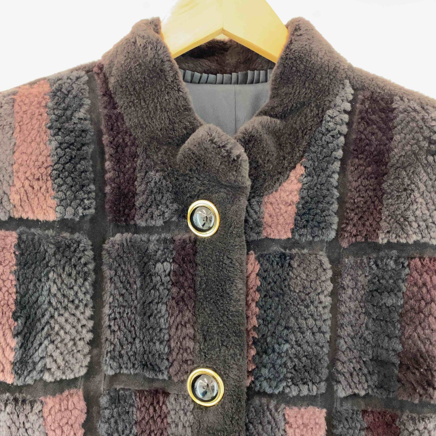 レディース ファージャケット 毛皮ハーフコート ブラウン